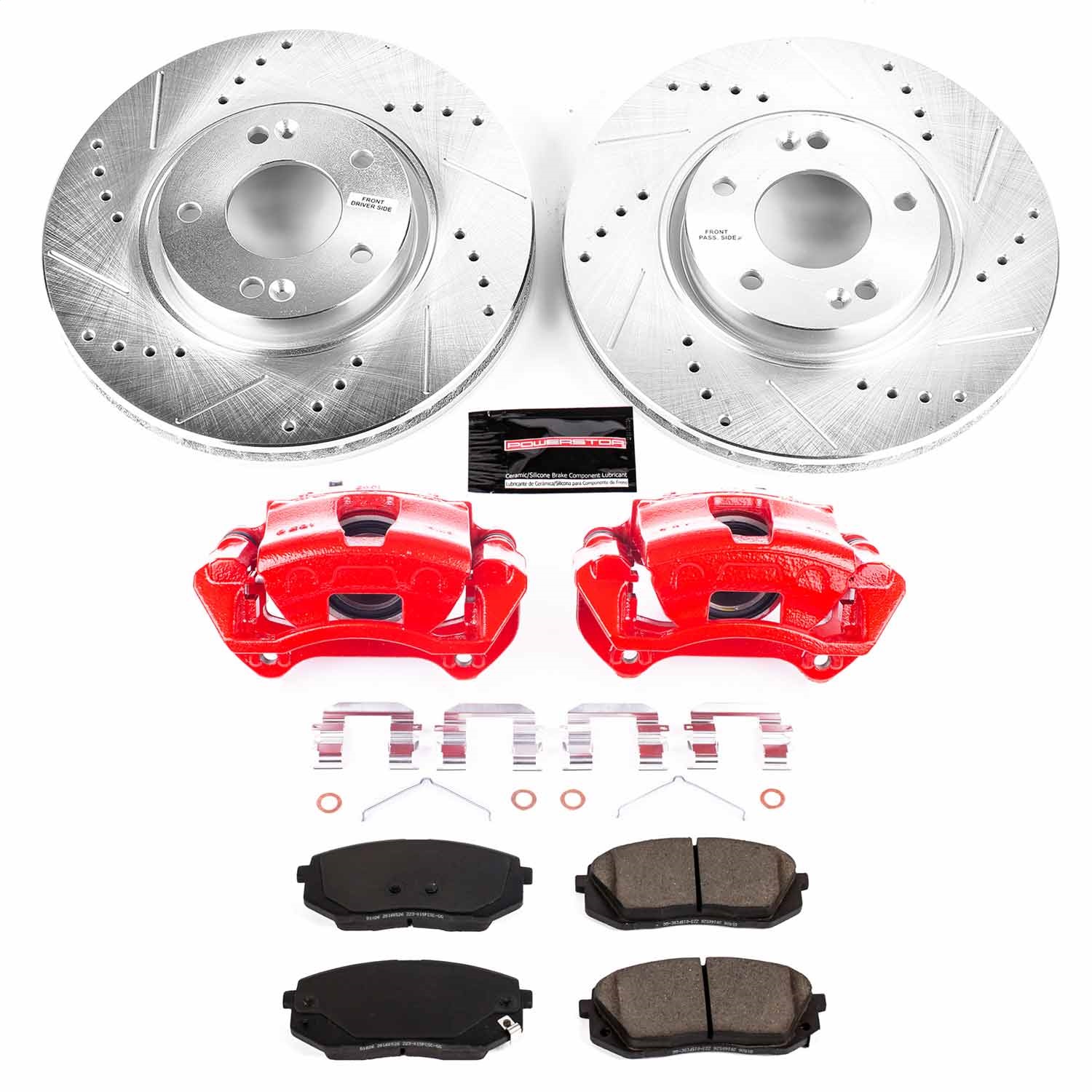 Power Stop - KC8621 - Front - Disc Brake Pad/Caliper and Rotor Kit