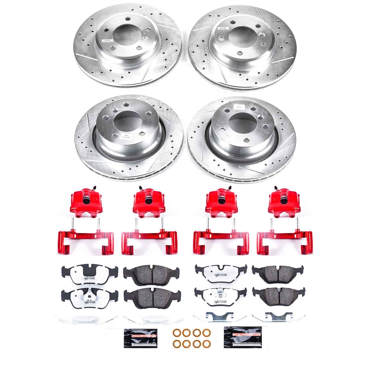 Power Stop - KC873-26 - Front and Rear - Disc Brake Pad/Caliper and Rotor Kit