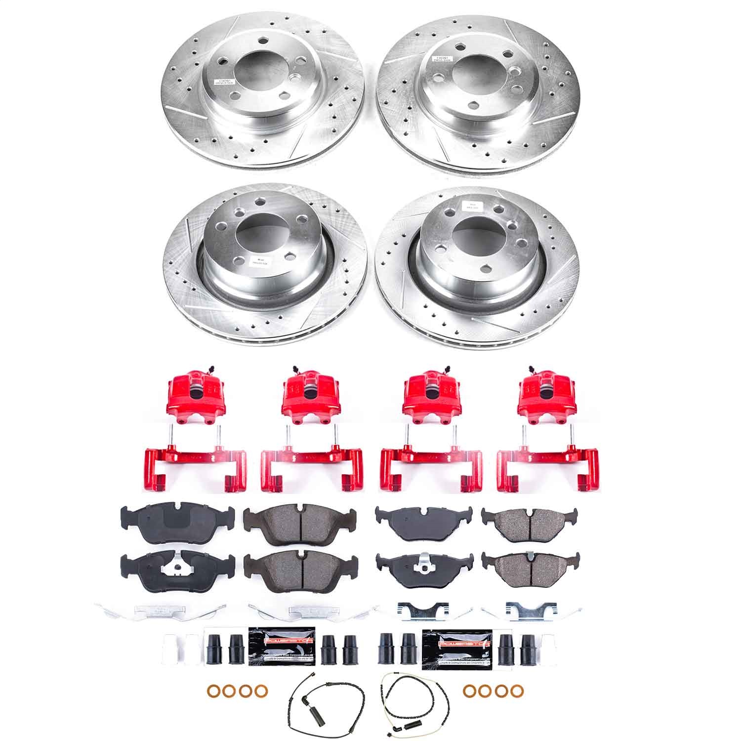 Power Stop - KC873 - Front and Rear - Disc Brake Pad/Caliper and Rotor Kit