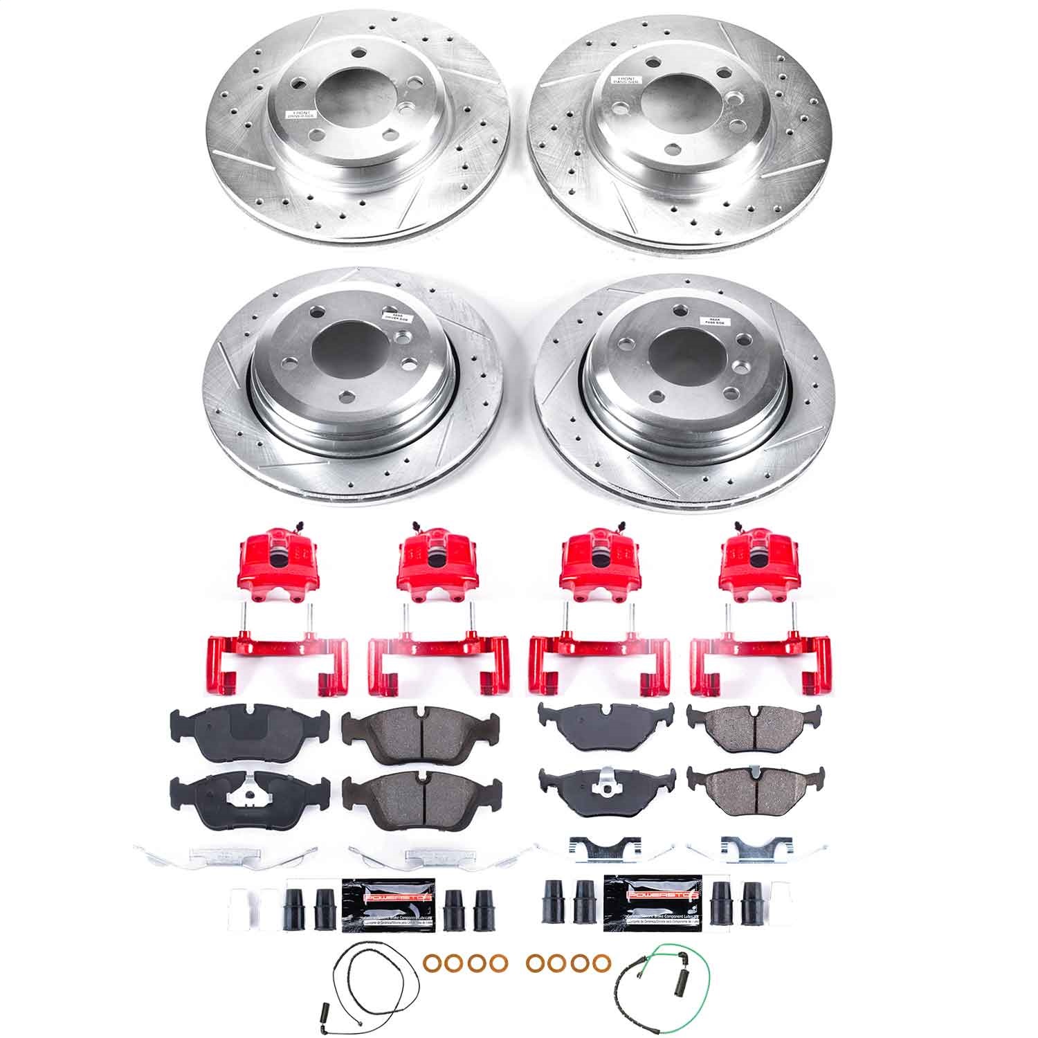 Power Stop - KC874 - Front and Rear - Disc Brake Pad/Caliper and Rotor Kit