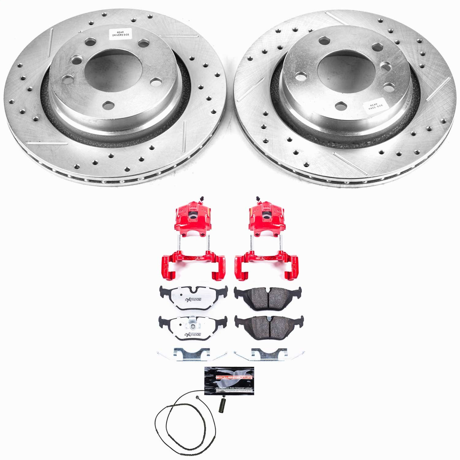 Power Stop - KC877-26 - Rear - Disc Brake Pad/Caliper and Rotor Kit