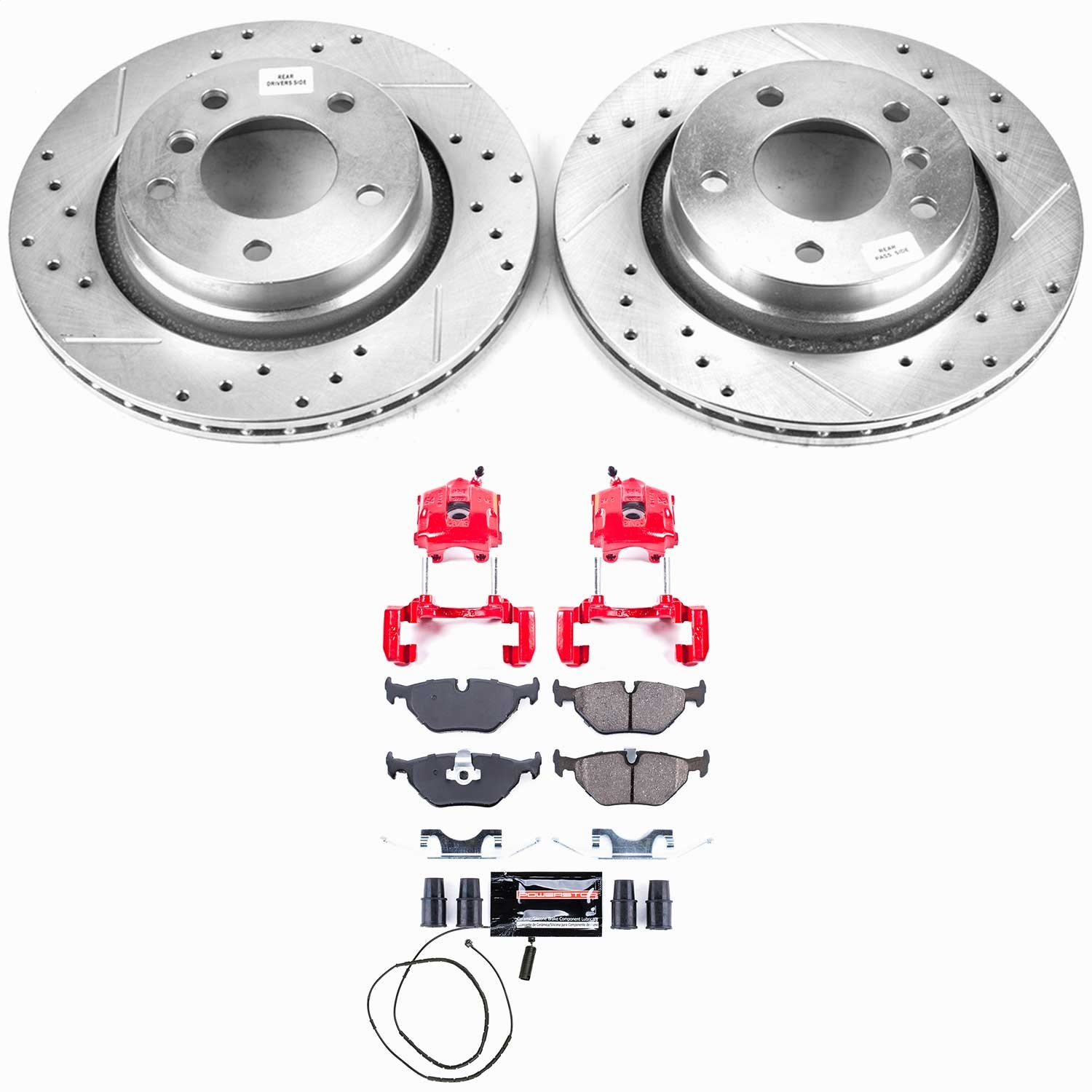 Power Stop - KC877 - Rear - Disc Brake Pad/Caliper and Rotor Kit