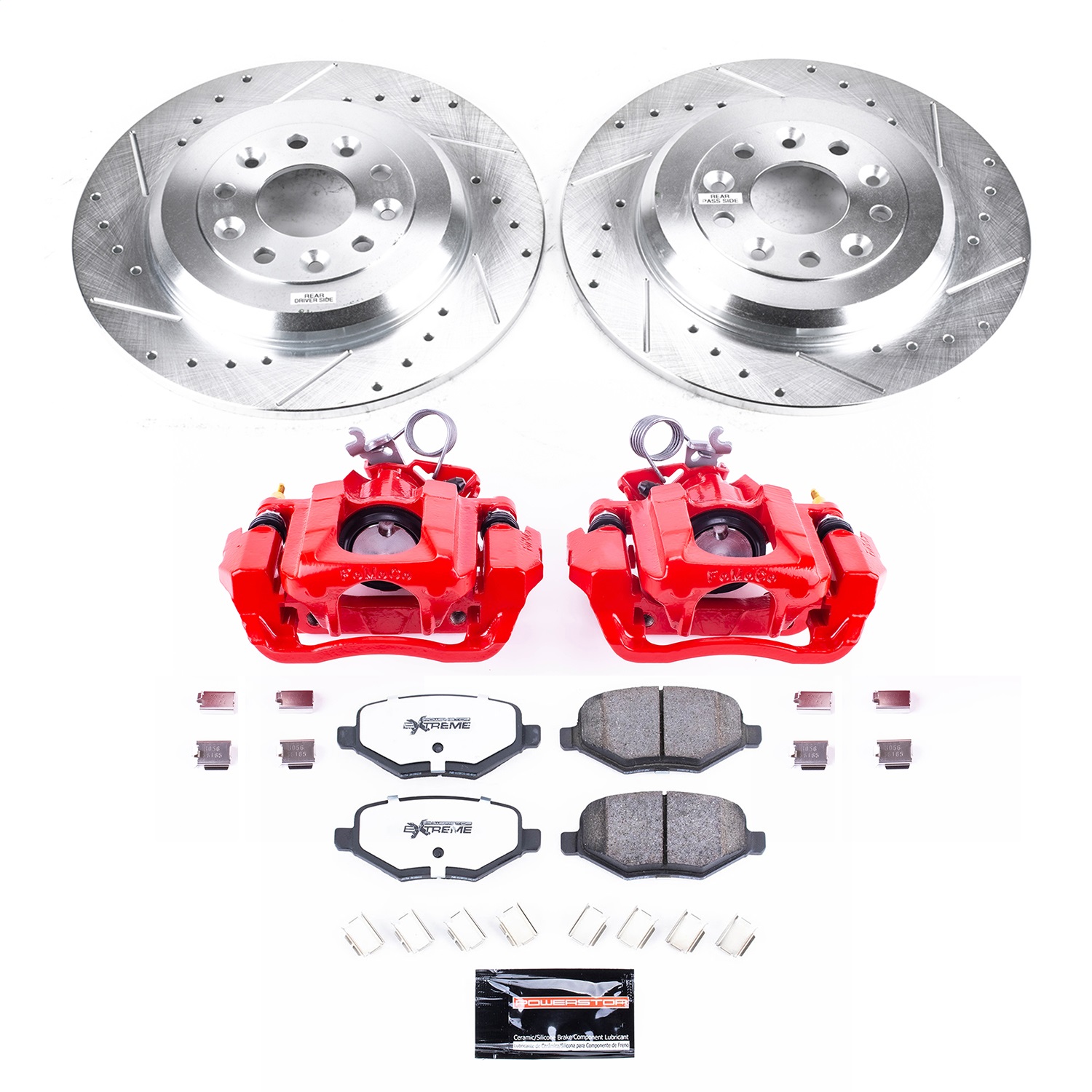 Power Stop - KC8846-36 - Rear - Disc Brake Pad/Caliper and Rotor Kit