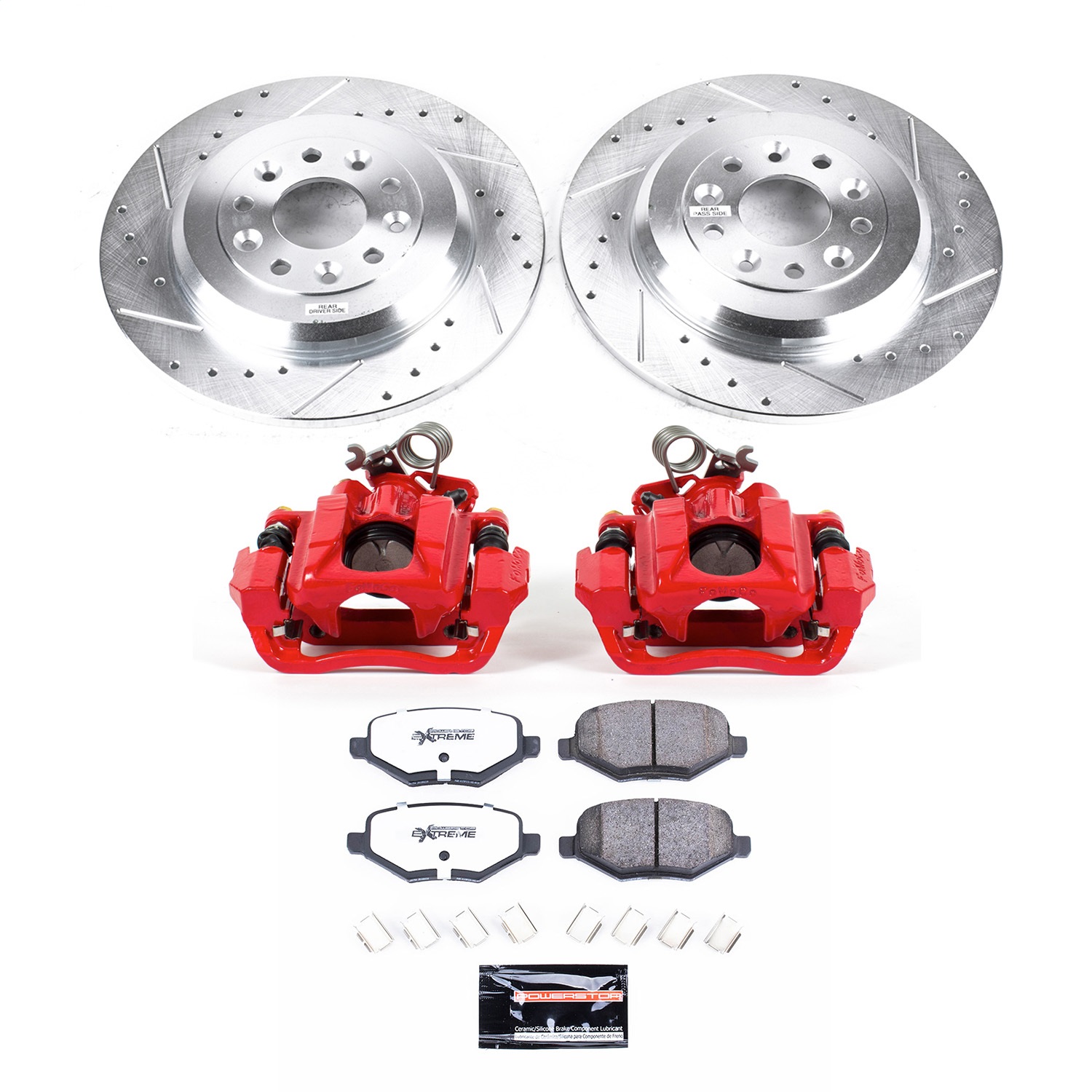 Power Stop - KC8846A-36 - Rear - Disc Brake Pad/Caliper and Rotor Kit