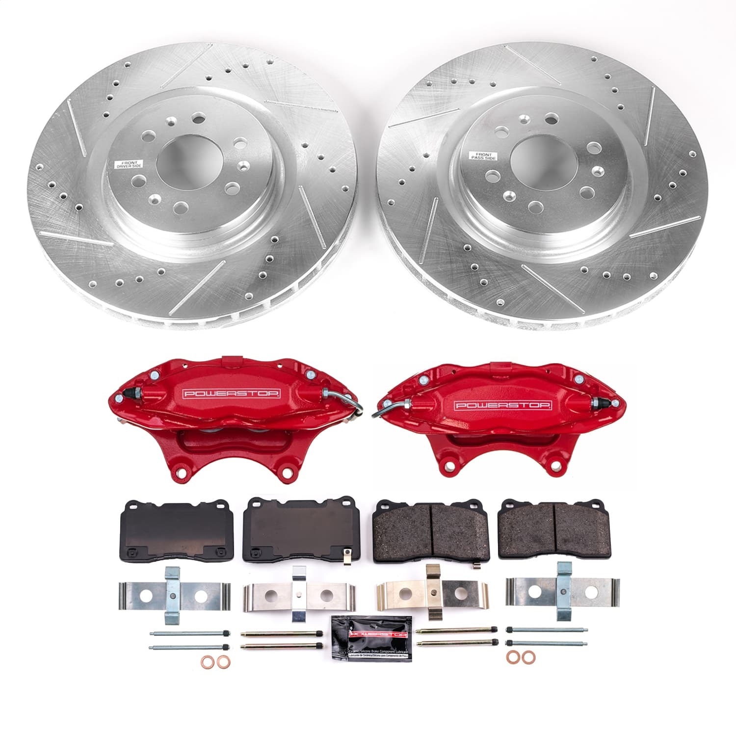 Power Stop - KC915-26 - Front and Rear - Disc Brake Pad/Caliper and Rotor Kit
