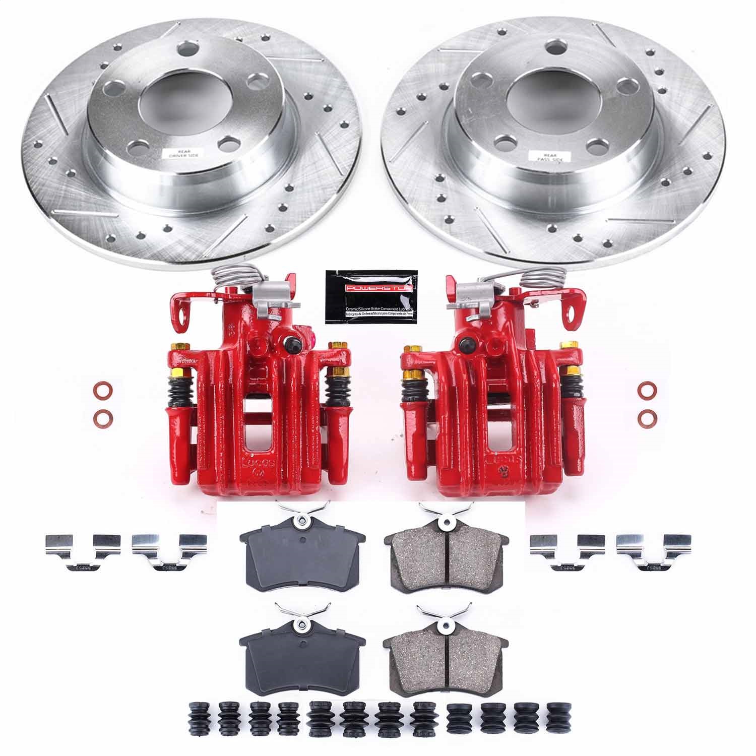 Power Stop - KC940 - Rear - Disc Brake Pad/Caliper and Rotor Kit