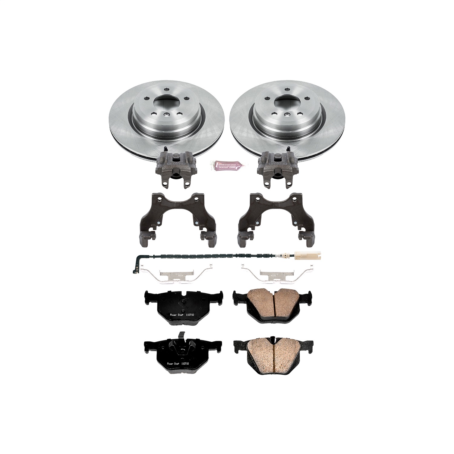Power Stop - KCOE045 - Rear - Disc Brake Pad/Caliper and Rotor Kit
