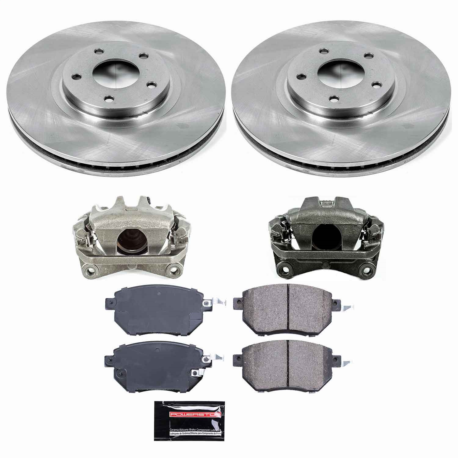 Power Stop - KCOE091A - Front - Disc Brake Pad/Caliper and Rotor Kit