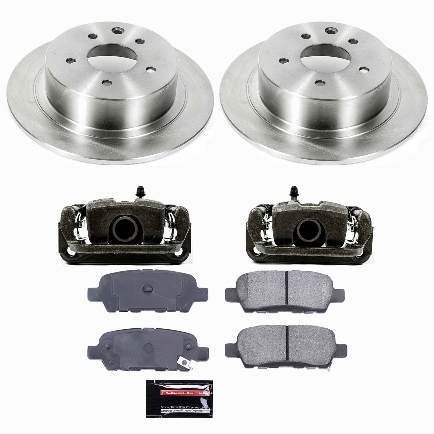 Power Stop - KCOE098 - Rear - Disc Brake Pad/Caliper and Rotor Kit