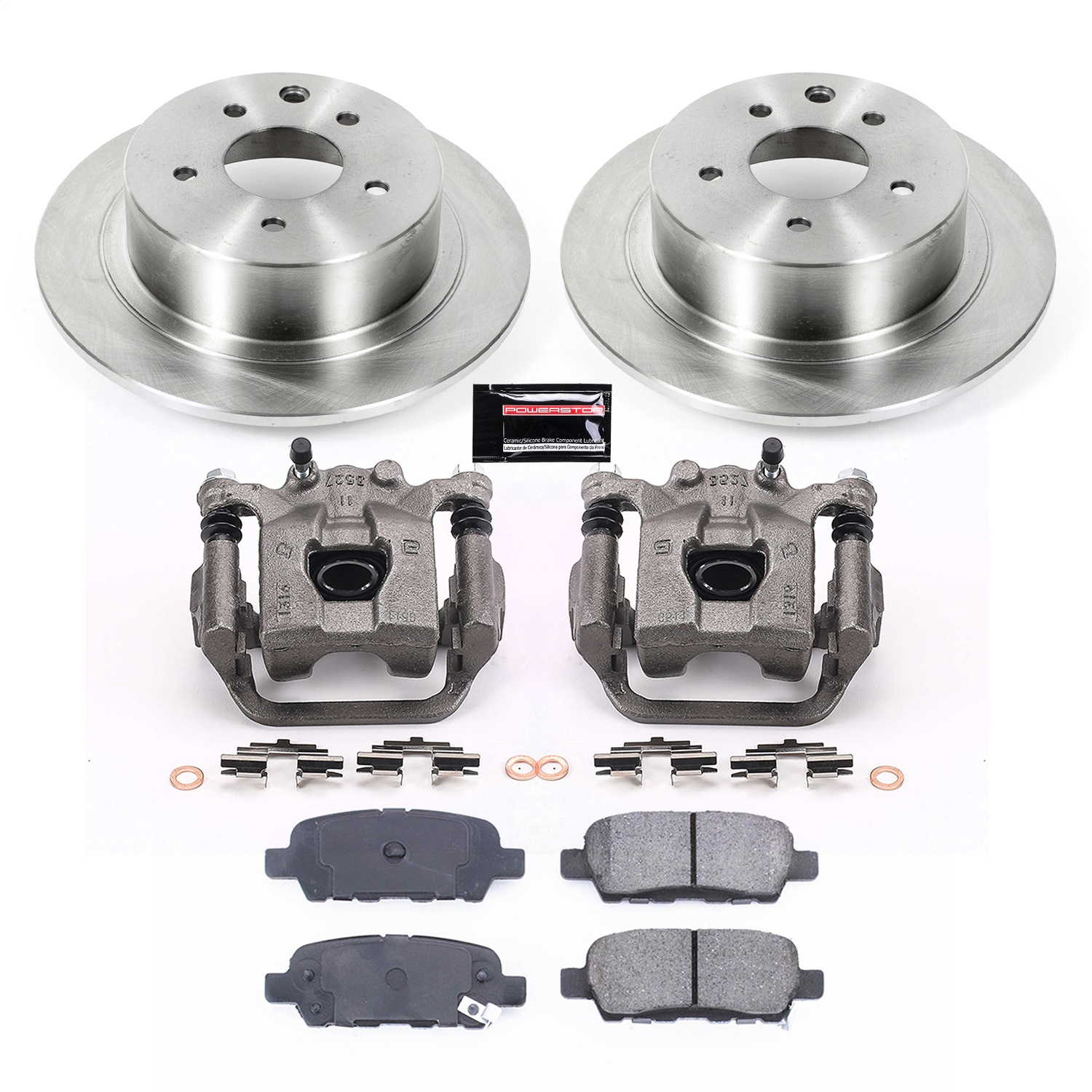 Power Stop - KCOE098B - Rear - Disc Brake Pad/Caliper and Rotor Kit