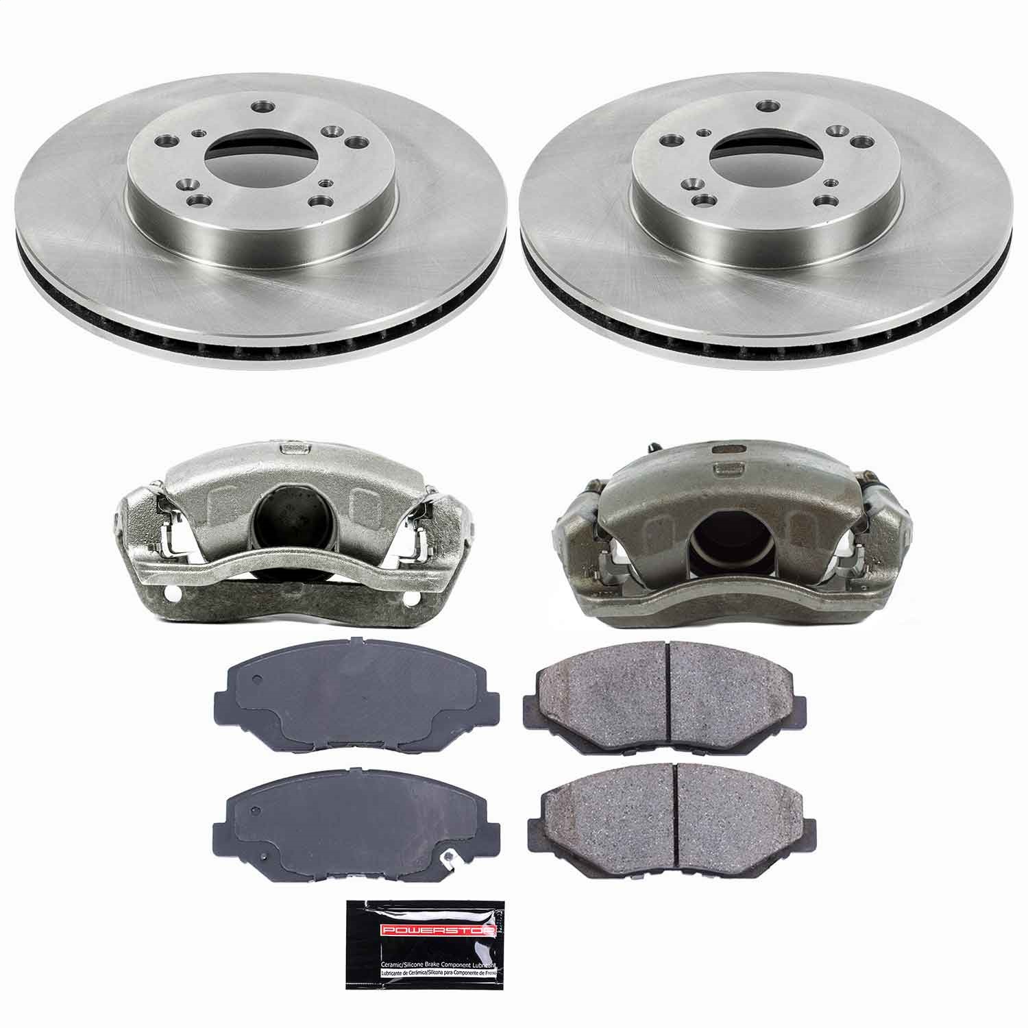 Power Stop - KCOE1043A - Front - Disc Brake Pad/Caliper and Rotor Kit