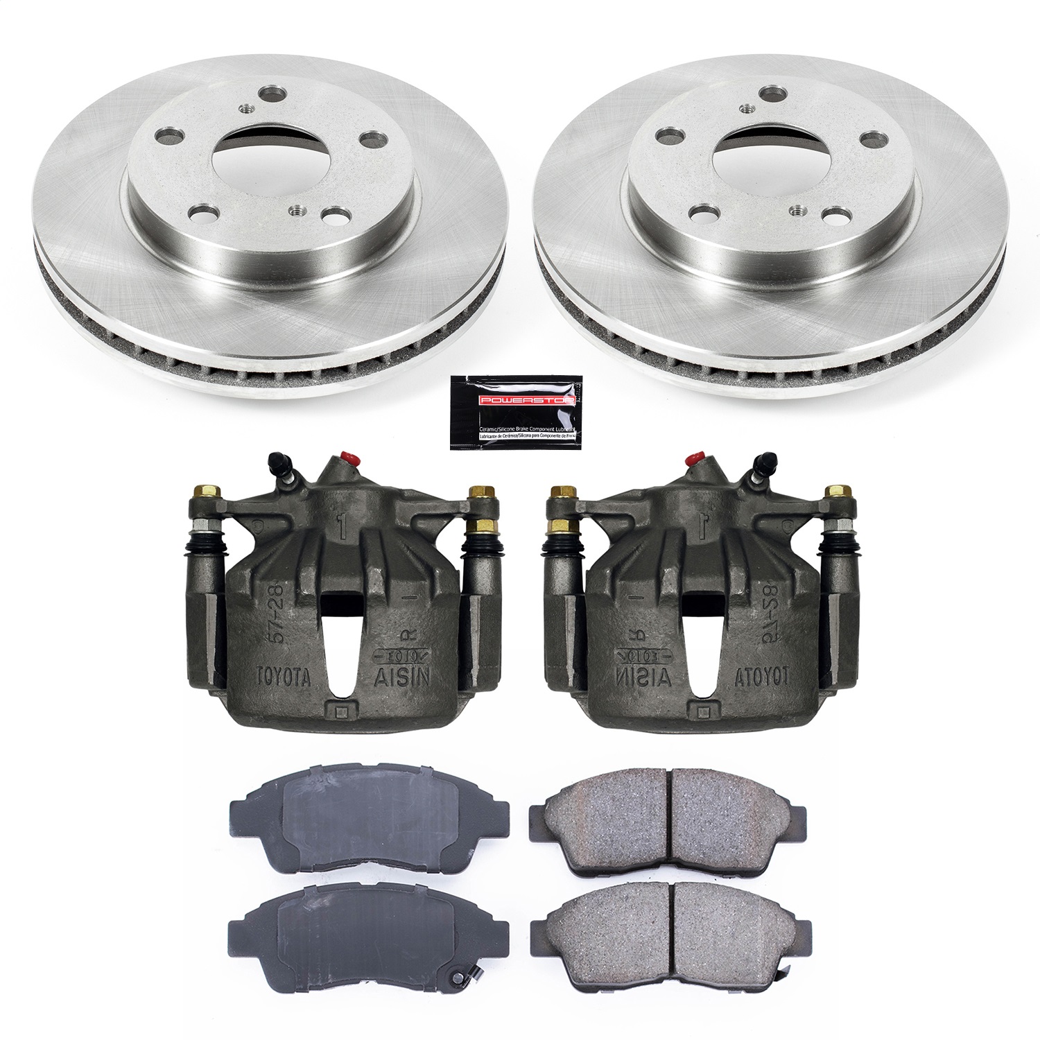 Power Stop - KCOE1052 - Front - Disc Brake Pad/Caliper and Rotor Kit