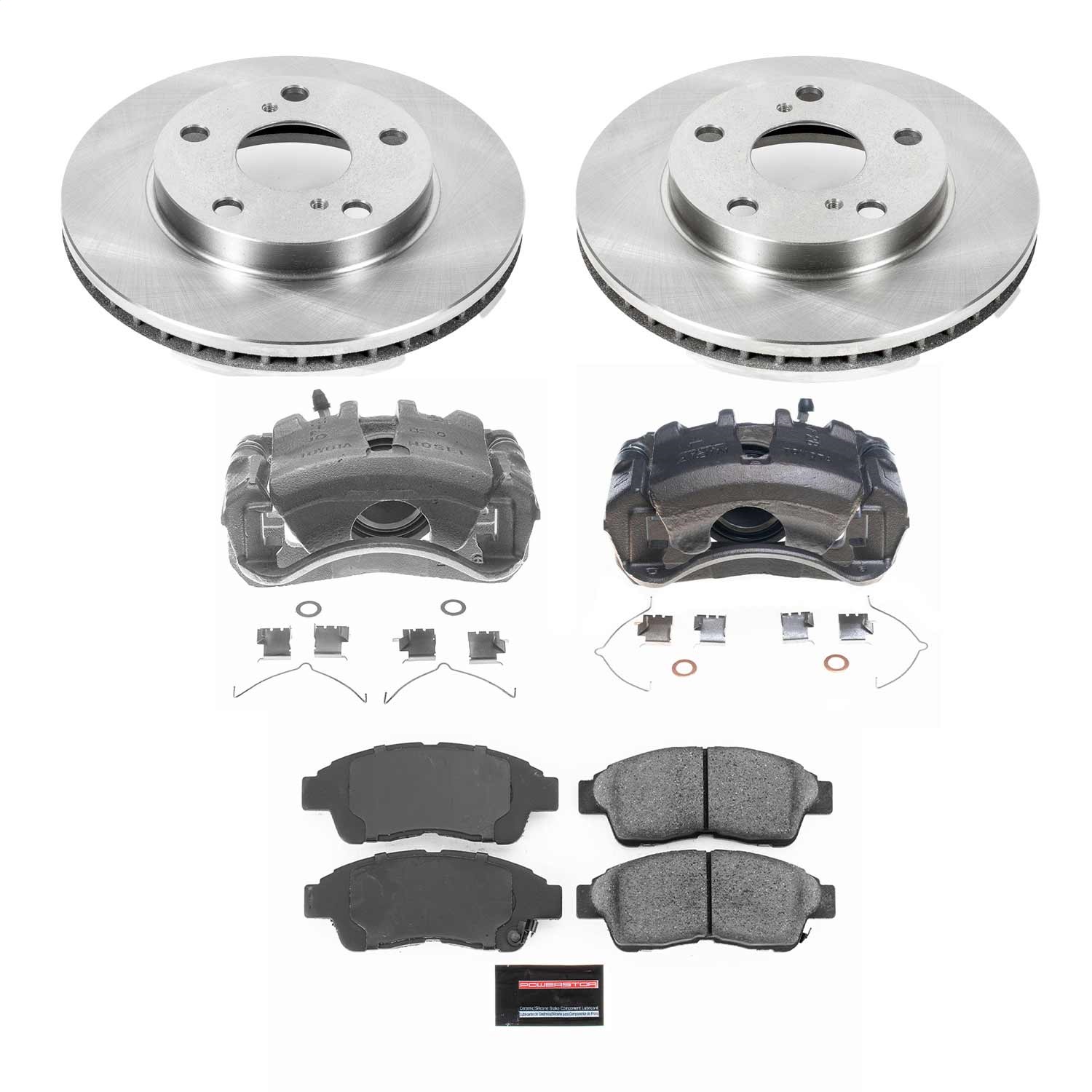 Power Stop - KCOE1052A - Front - Disc Brake Pad/Caliper and Rotor Kit