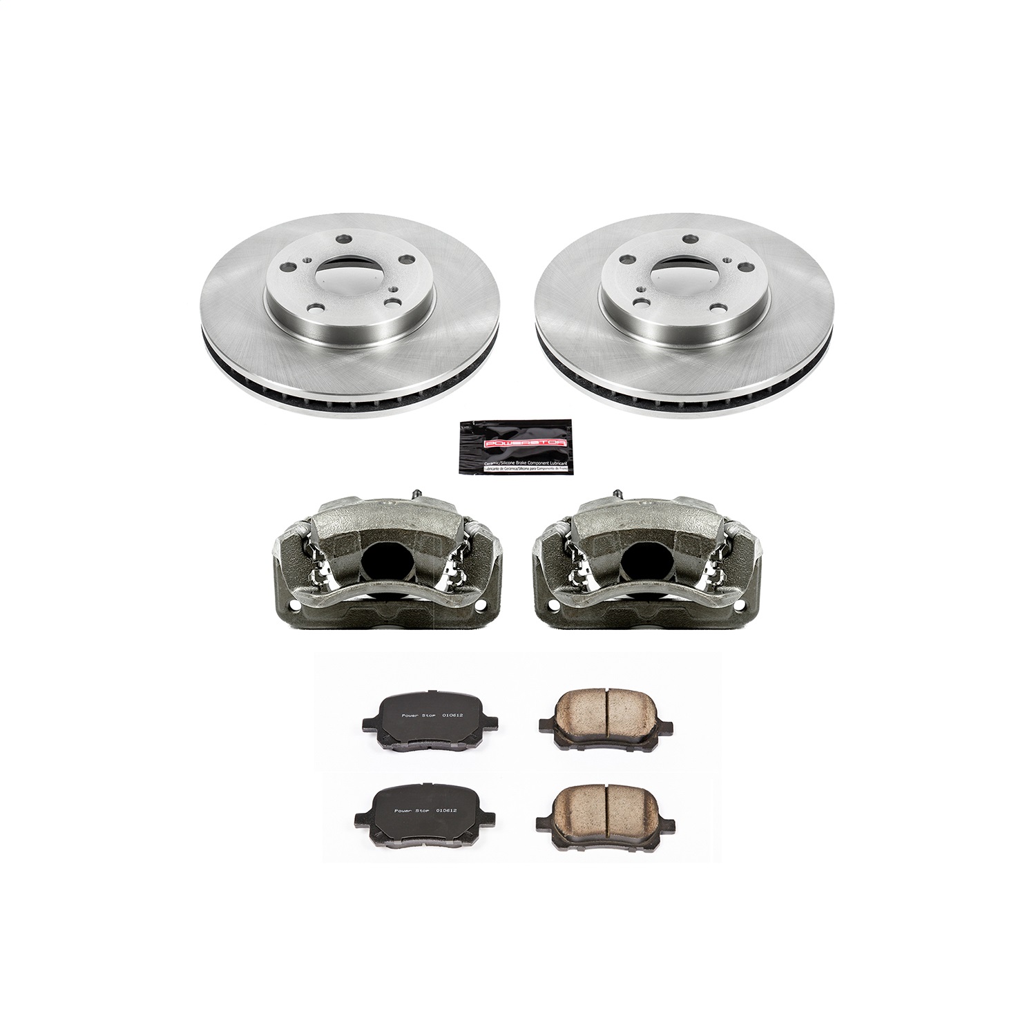 Power Stop - KCOE1058 - Front - Disc Brake Pad/Caliper and Rotor Kit