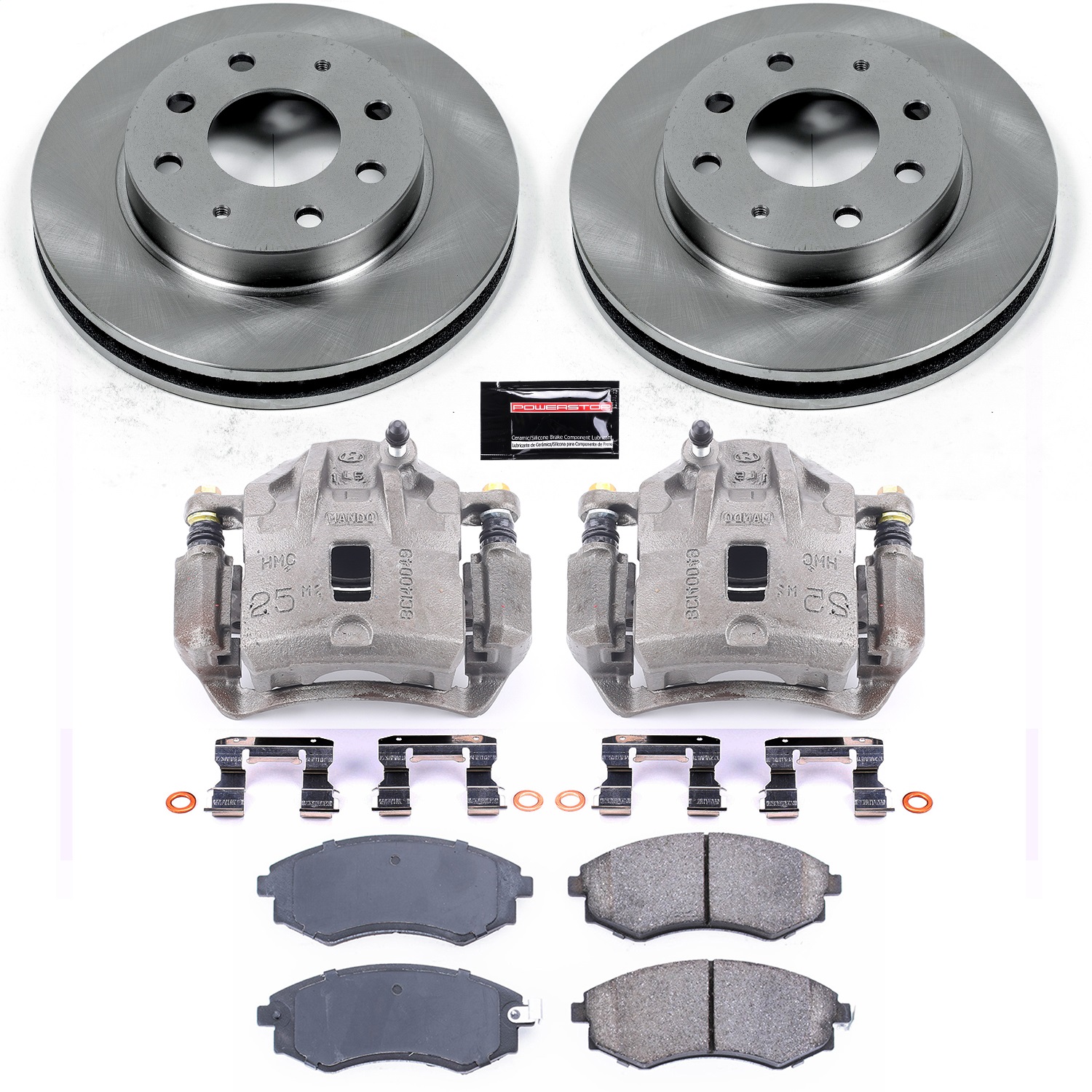 Power Stop - KCOE1087B - Front - Disc Brake Pad/Caliper and Rotor Kit
