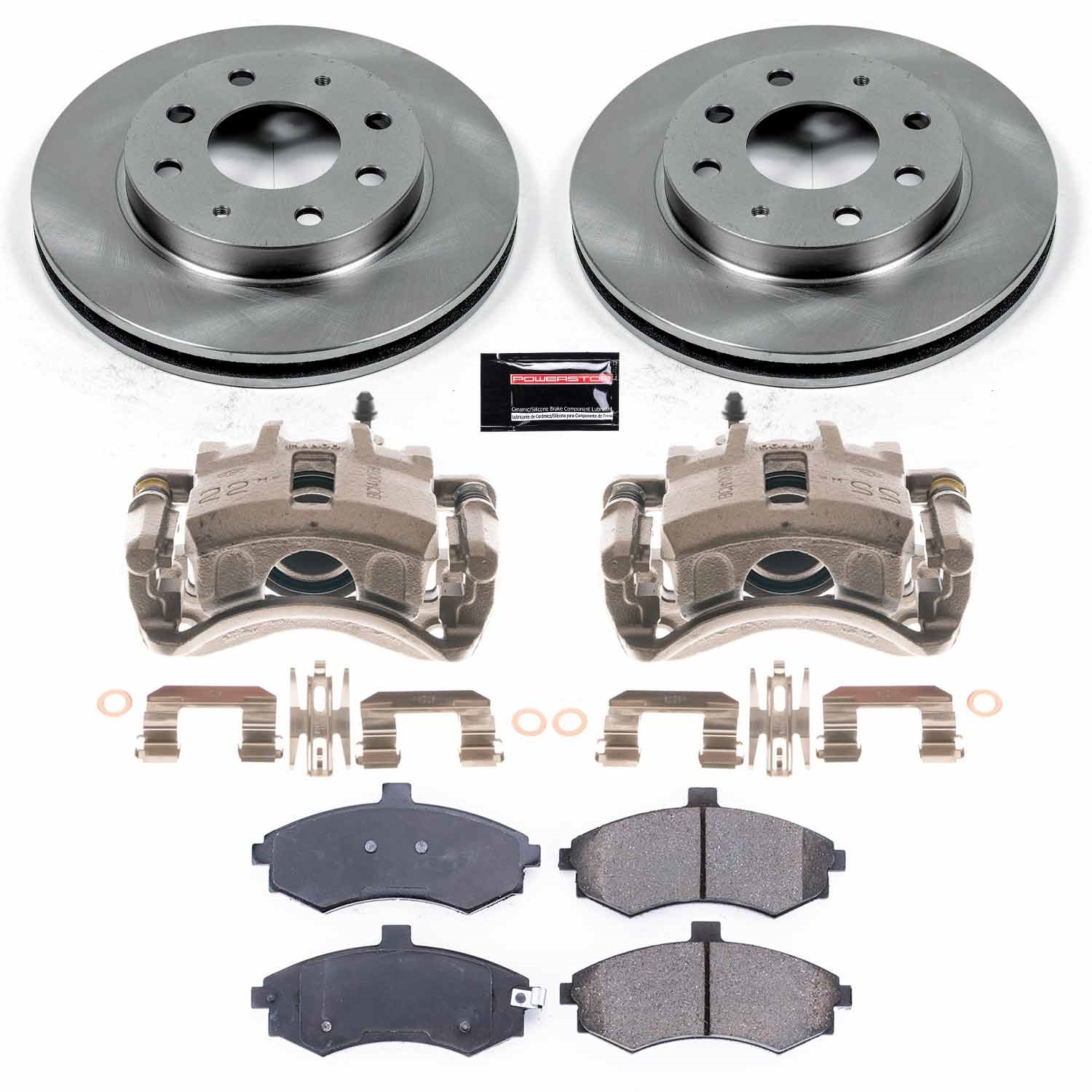 Power Stop - KCOE1093A - Front - Disc Brake Pad/Caliper and Rotor Kit
