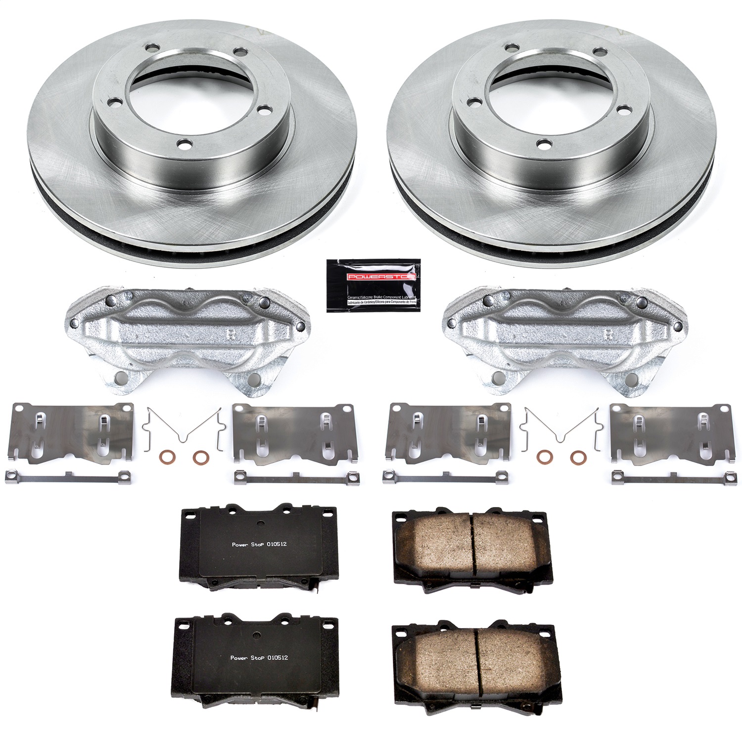 Power Stop - KCOE1132 - Front - Disc Brake Pad/Caliper and Rotor Kit