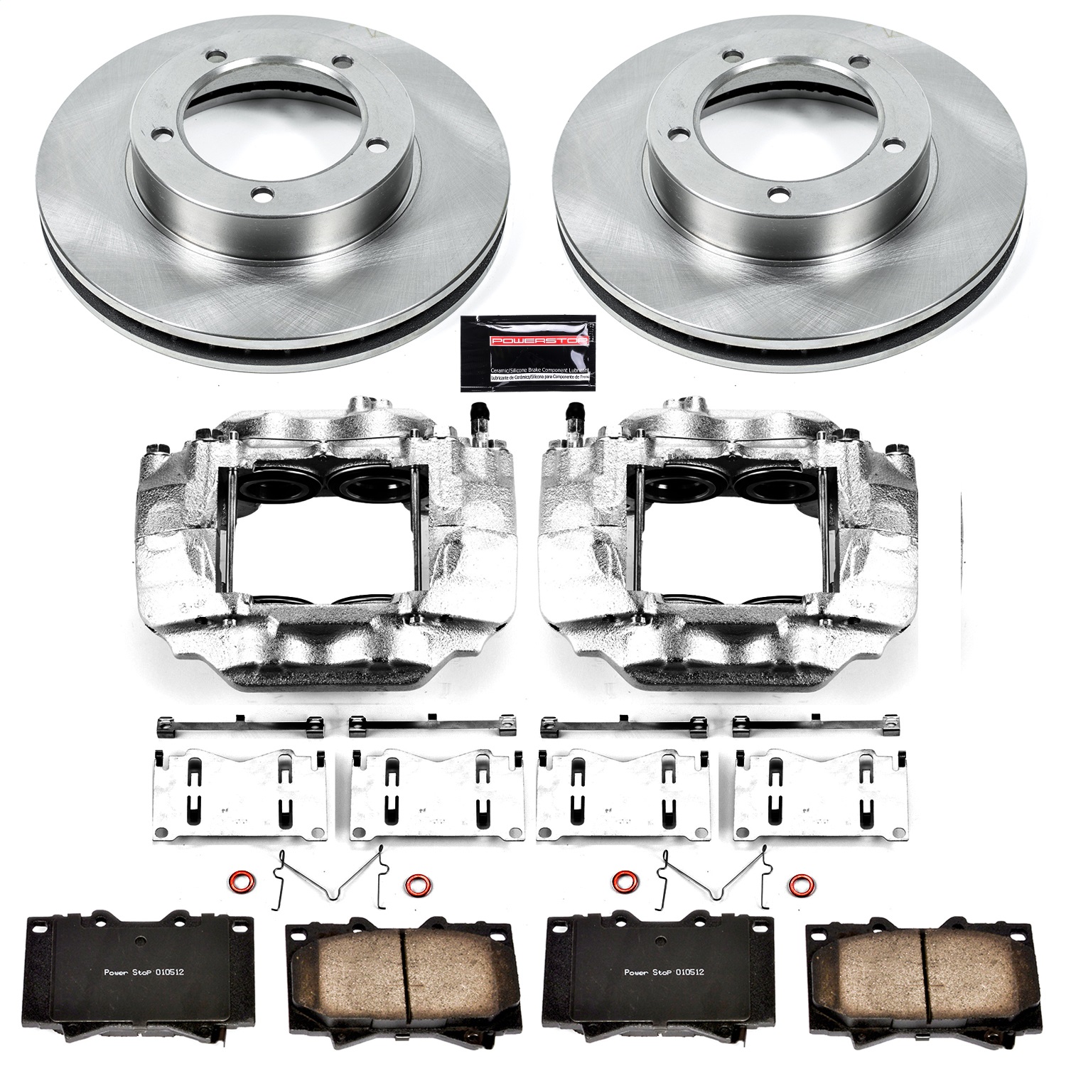 Power Stop - KCOE1132A - Front - Disc Brake Pad/Caliper and Rotor Kit
