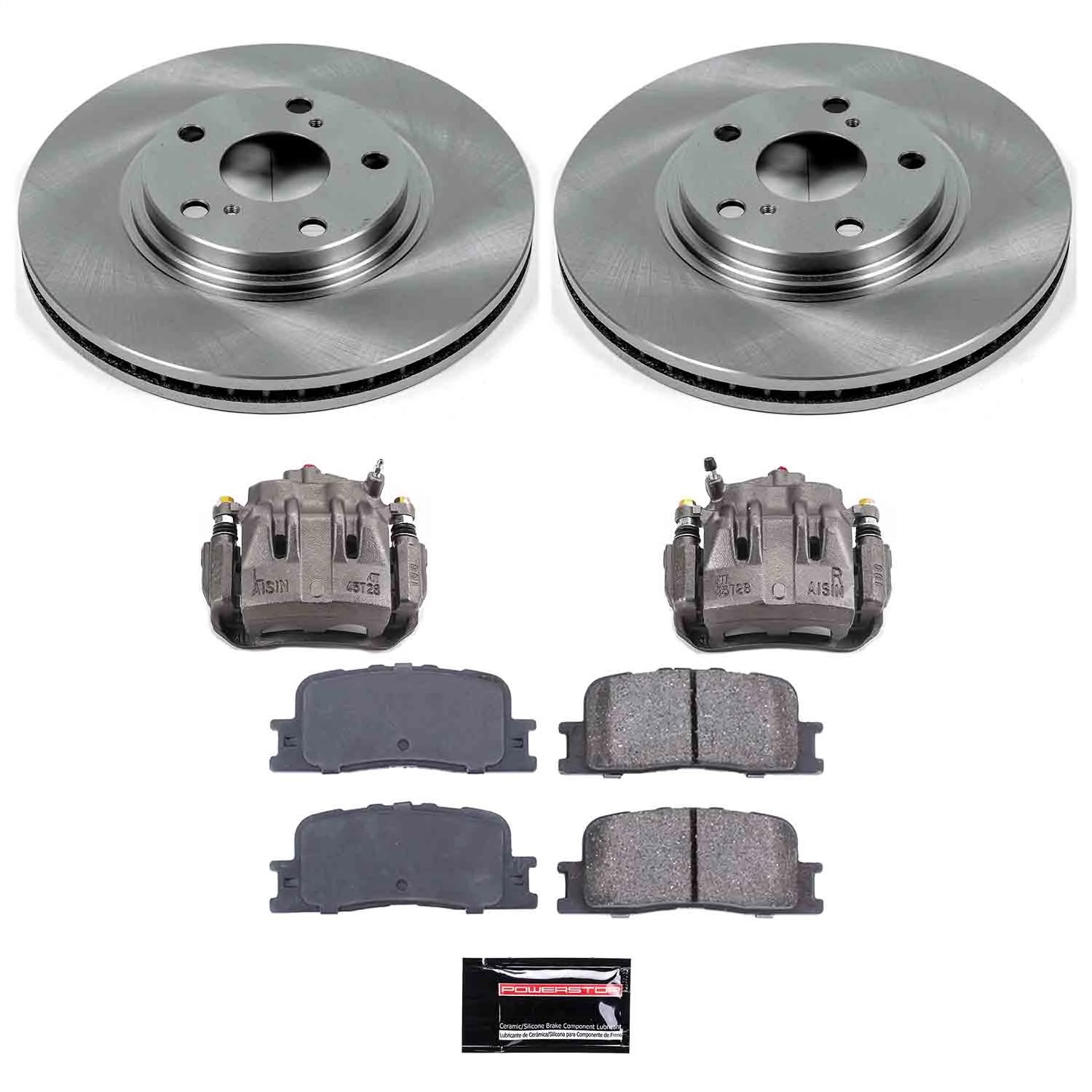 Power Stop - KCOE1141 - Front - Disc Brake Pad/Caliper and Rotor Kit