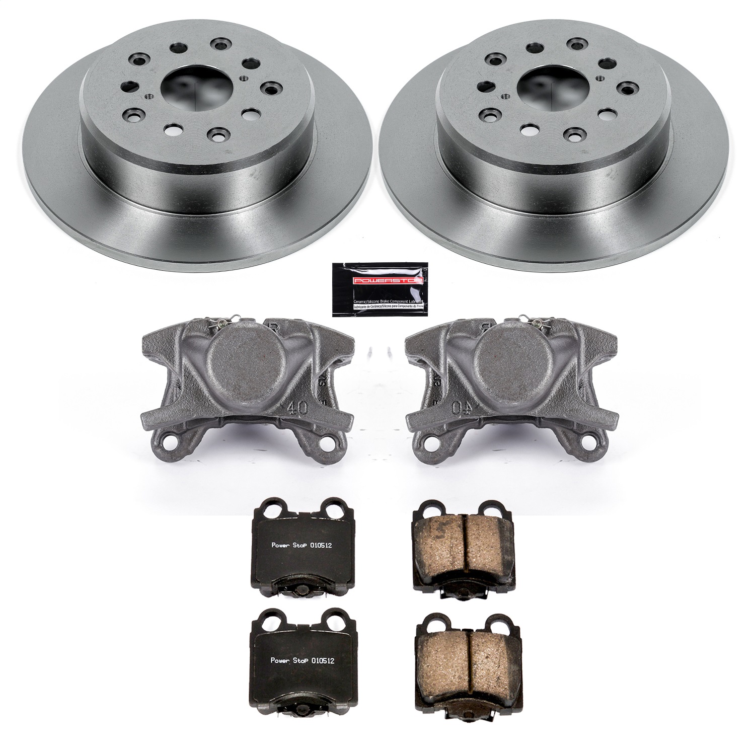 Power Stop - KCOE1149A - Rear - Disc Brake Pad/Caliper and Rotor Kit