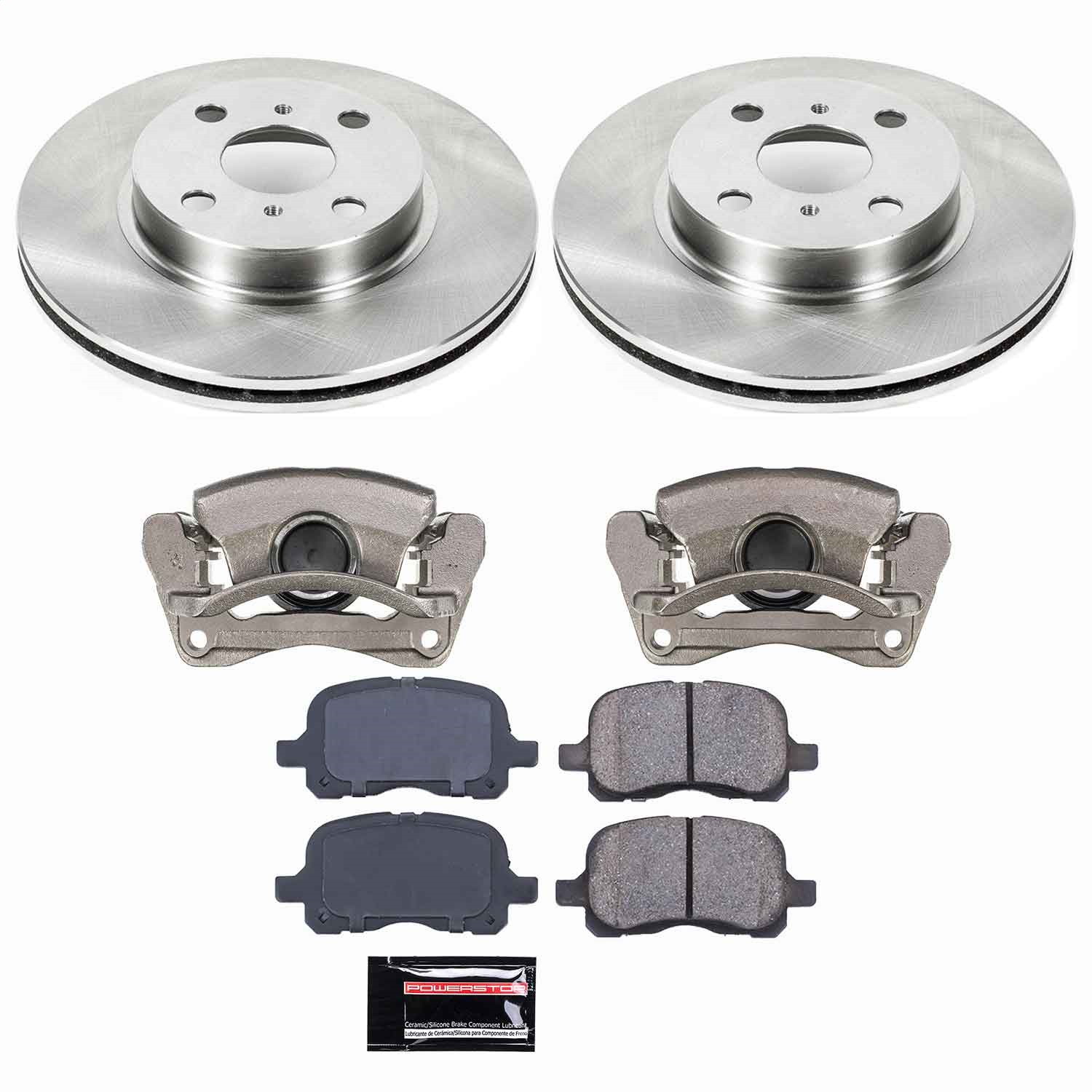 Power Stop - KCOE1152 - Front - Disc Brake Pad/Caliper and Rotor Kit