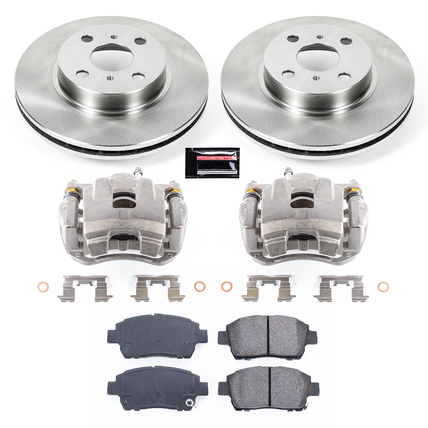 Power Stop - KCOE1153 - Front - Disc Brake Pad/Caliper and Rotor Kit