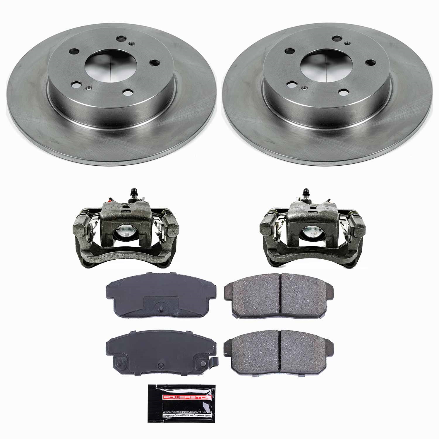 Power Stop - KCOE1169 - Rear - Disc Brake Pad/Caliper and Rotor Kit