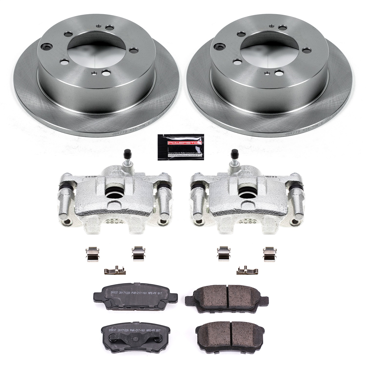 Power Stop - KCOE1202 - Rear - Disc Brake Pad/Caliper and Rotor Kit