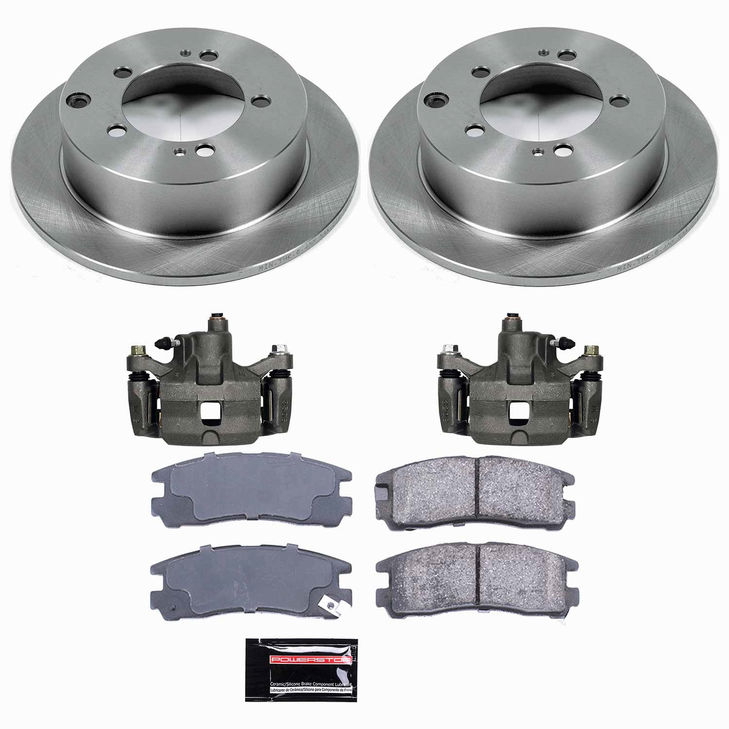 Power Stop - KCOE1203 - Rear - Disc Brake Pad/Caliper and Rotor Kit