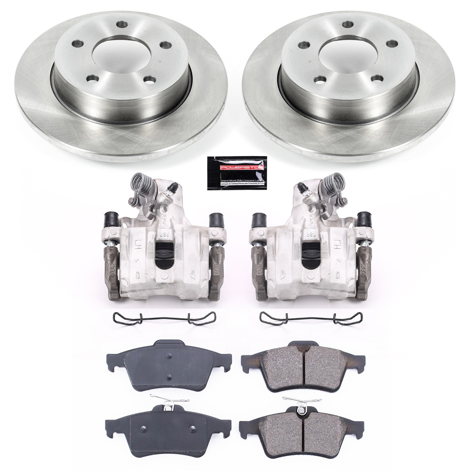 Power Stop - KCOE123 - Rear - Disc Brake Pad/Caliper and Rotor Kit