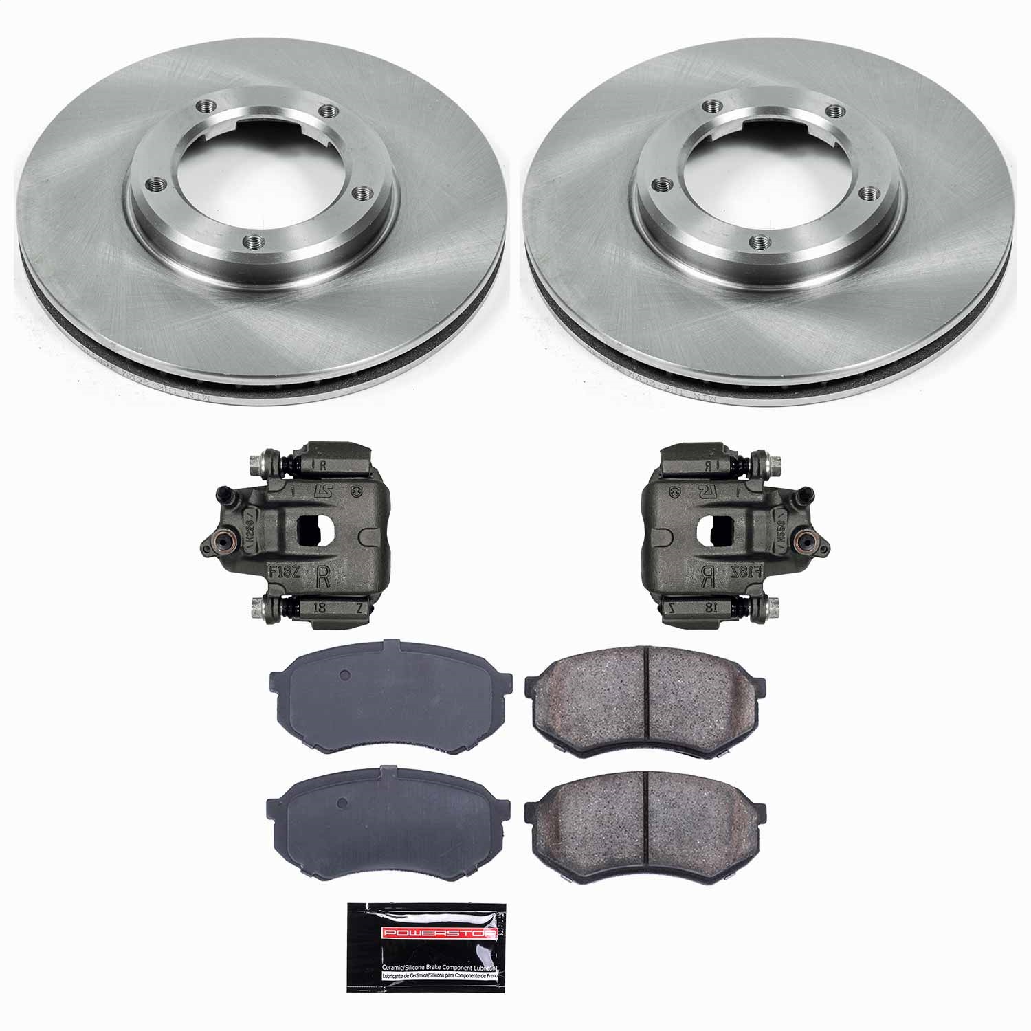 Power Stop - KCOE1232 - Front - Disc Brake Pad/Caliper and Rotor Kit