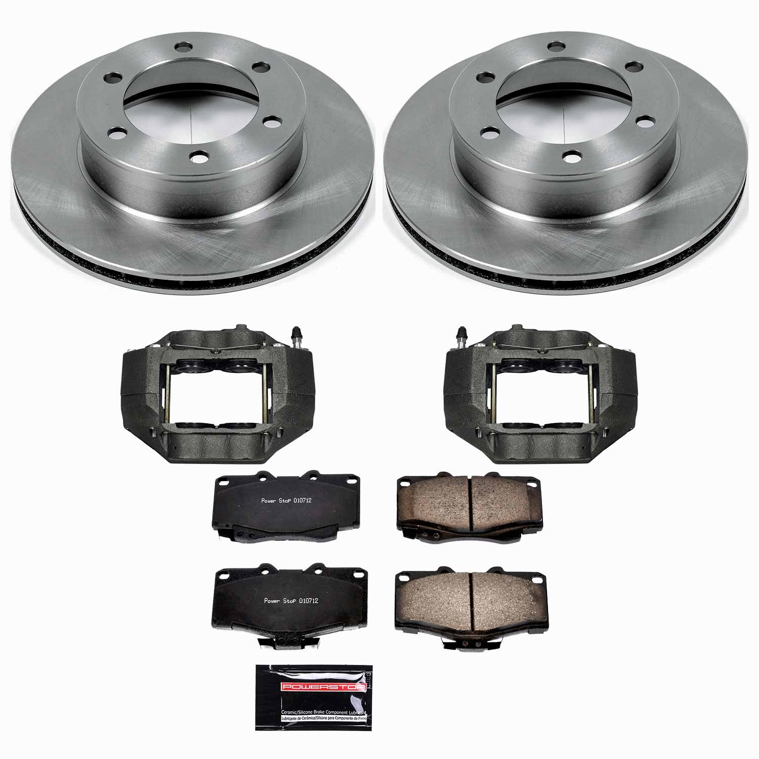 Power Stop - KCOE1233A - Front - Disc Brake Pad/Caliper and Rotor Kit