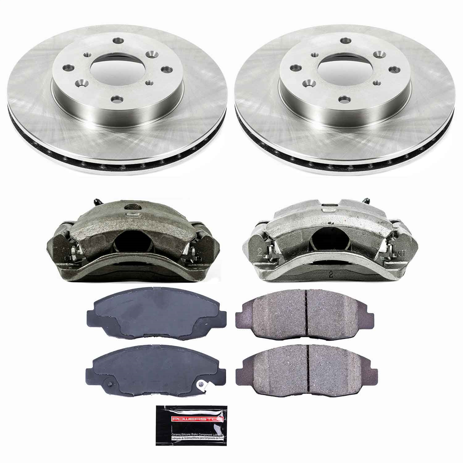 Power Stop - KCOE1239 - Front - Disc Brake Pad/Caliper and Rotor Kit