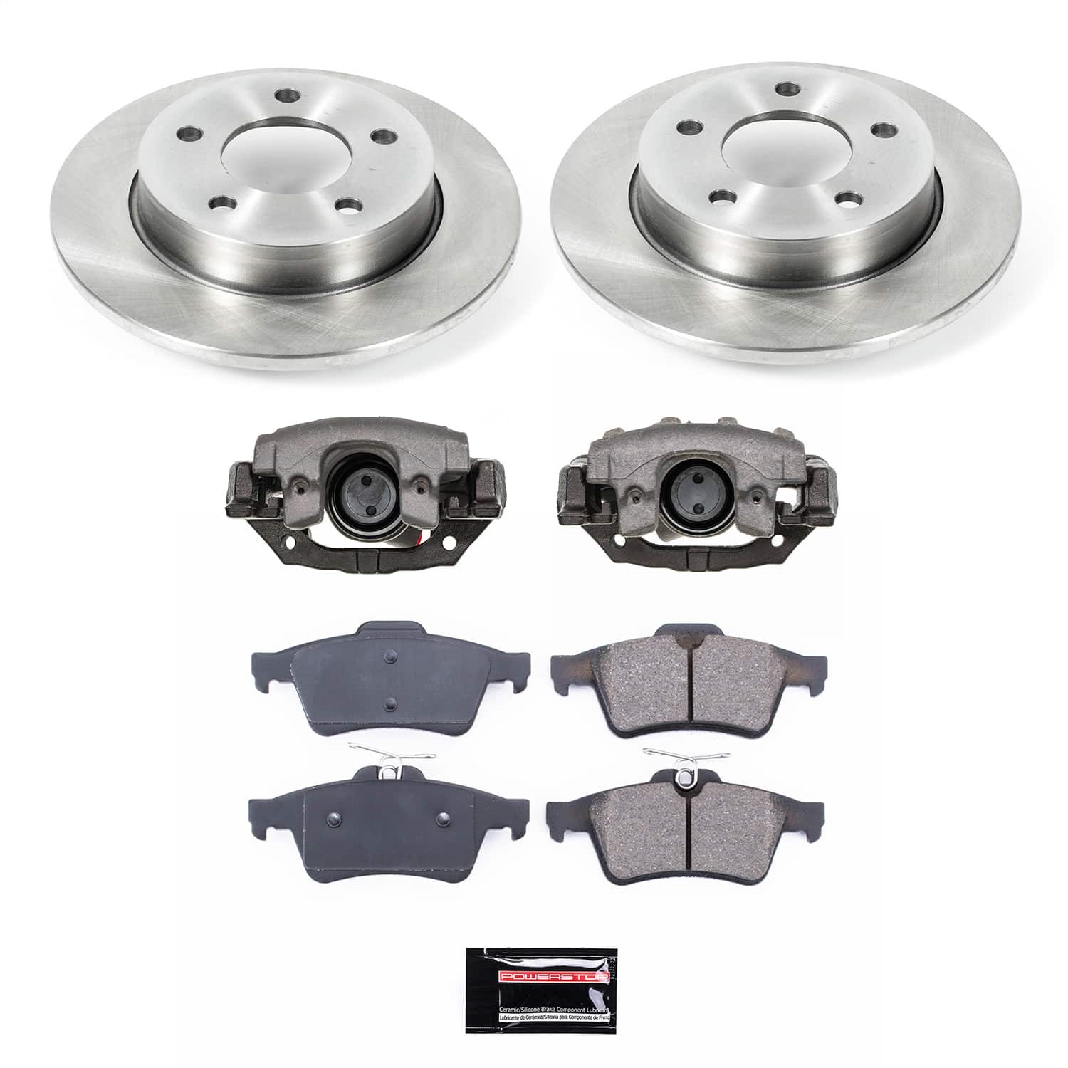 Power Stop - KCOE123A - Rear - Disc Brake Pad/Caliper and Rotor Kit