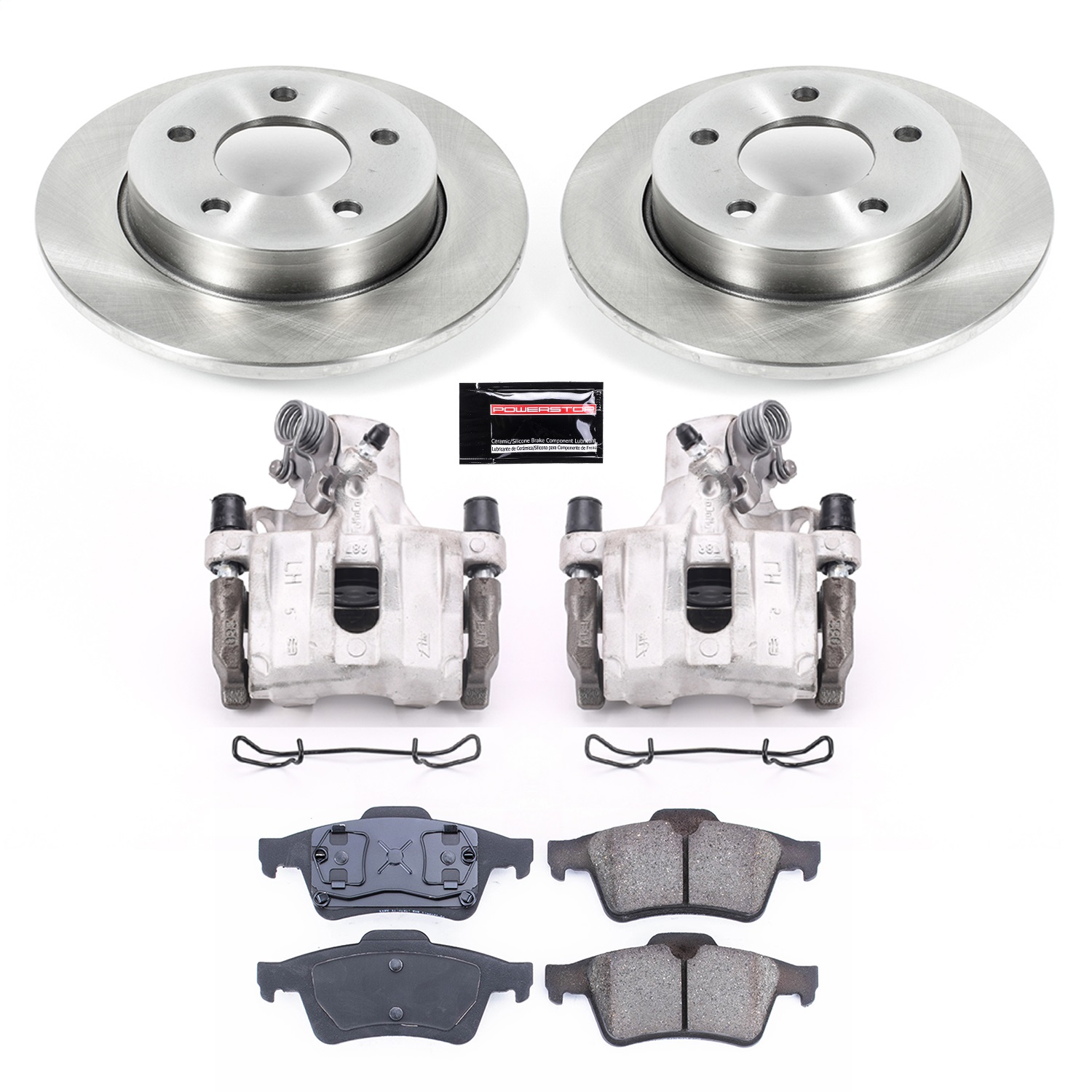 Power Stop - KCOE124 - Rear - Disc Brake Pad/Caliper and Rotor Kit