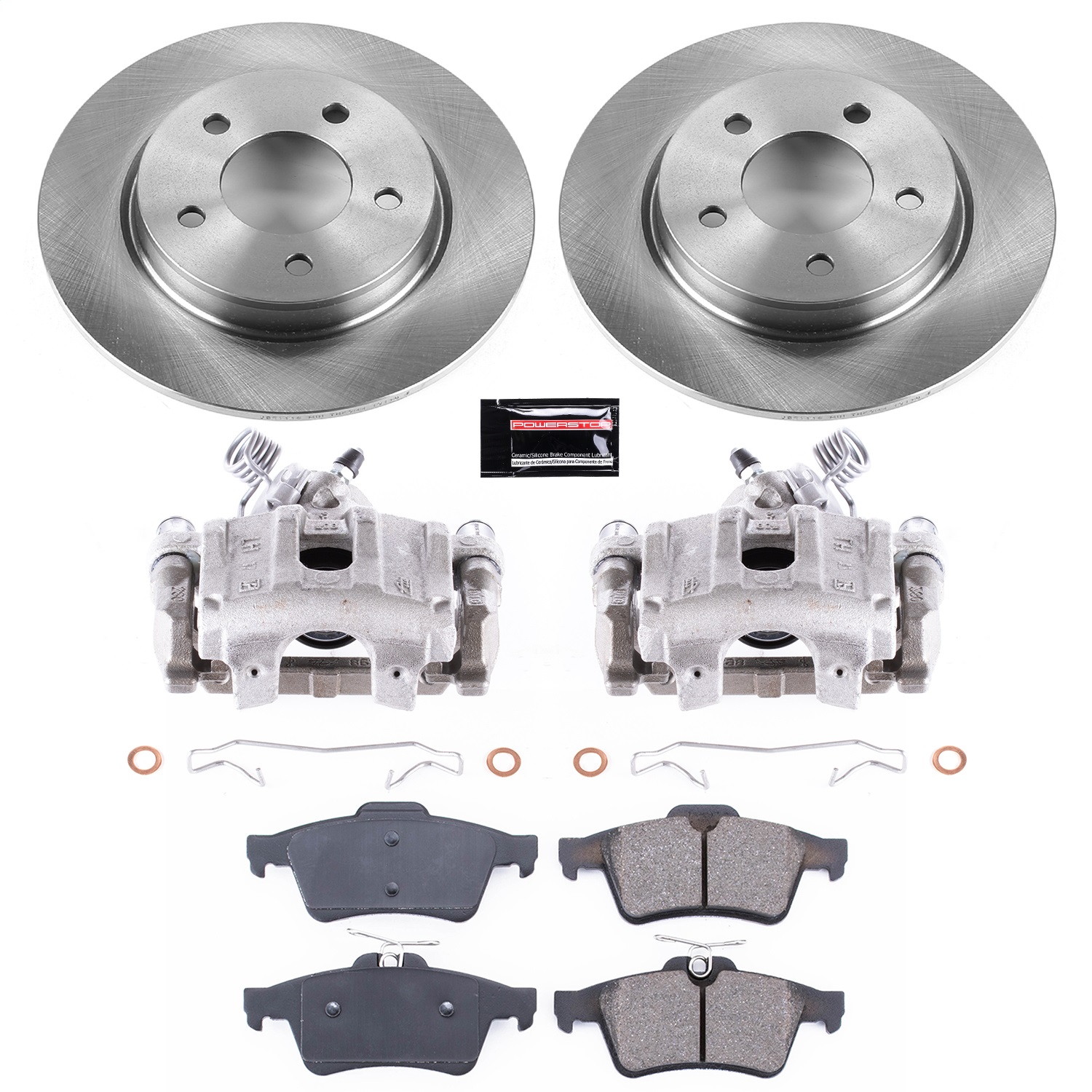 Power Stop - KCOE129 - Rear - Disc Brake Pad/Caliper and Rotor Kit