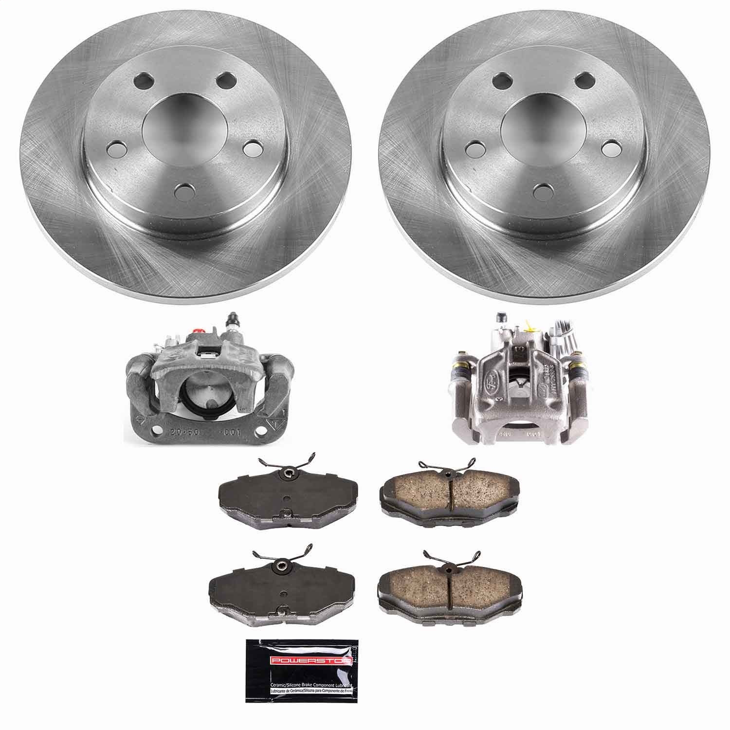 Power Stop - KCOE1298 - Rear - Disc Brake Pad/Caliper and Rotor Kit