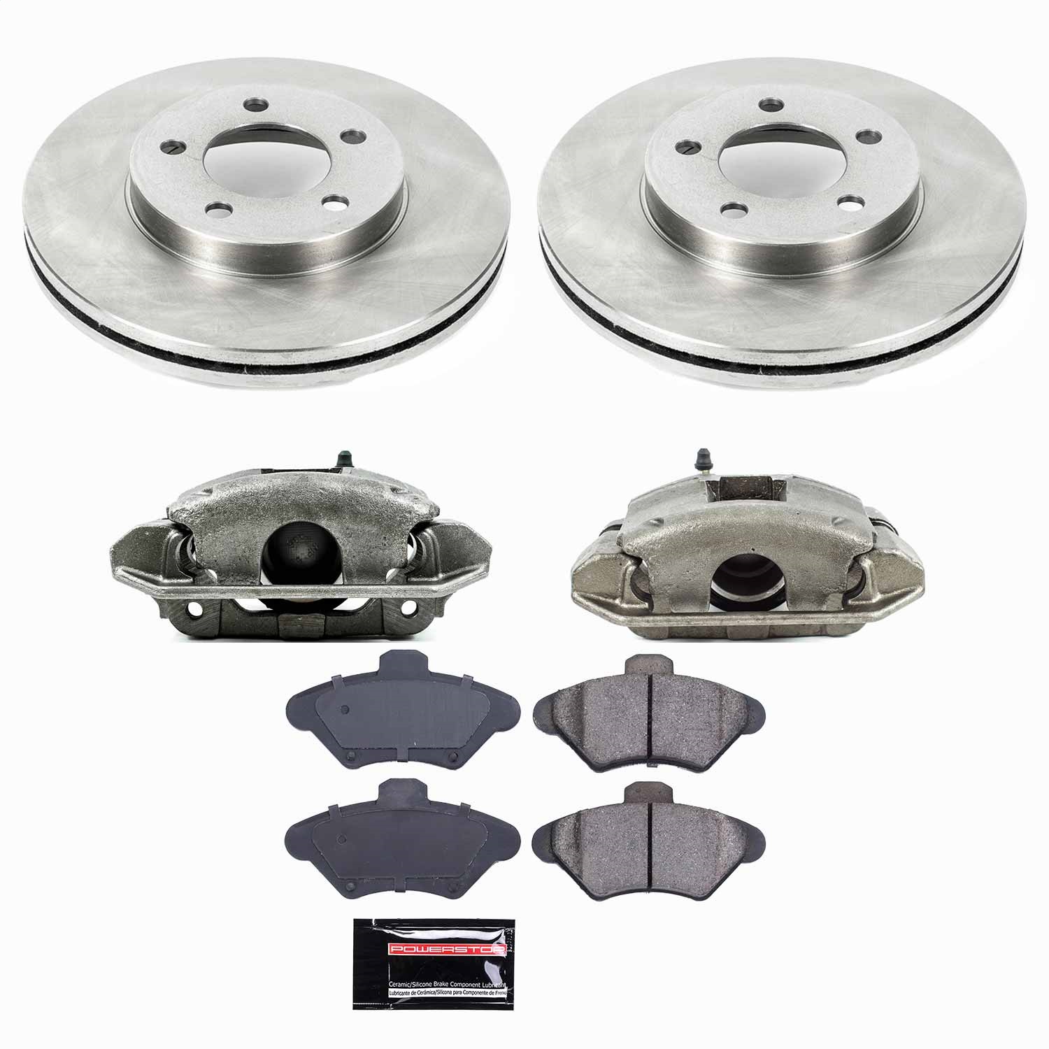 Power Stop - KCOE1325 - Front - Disc Brake Pad/Caliper and Rotor Kit