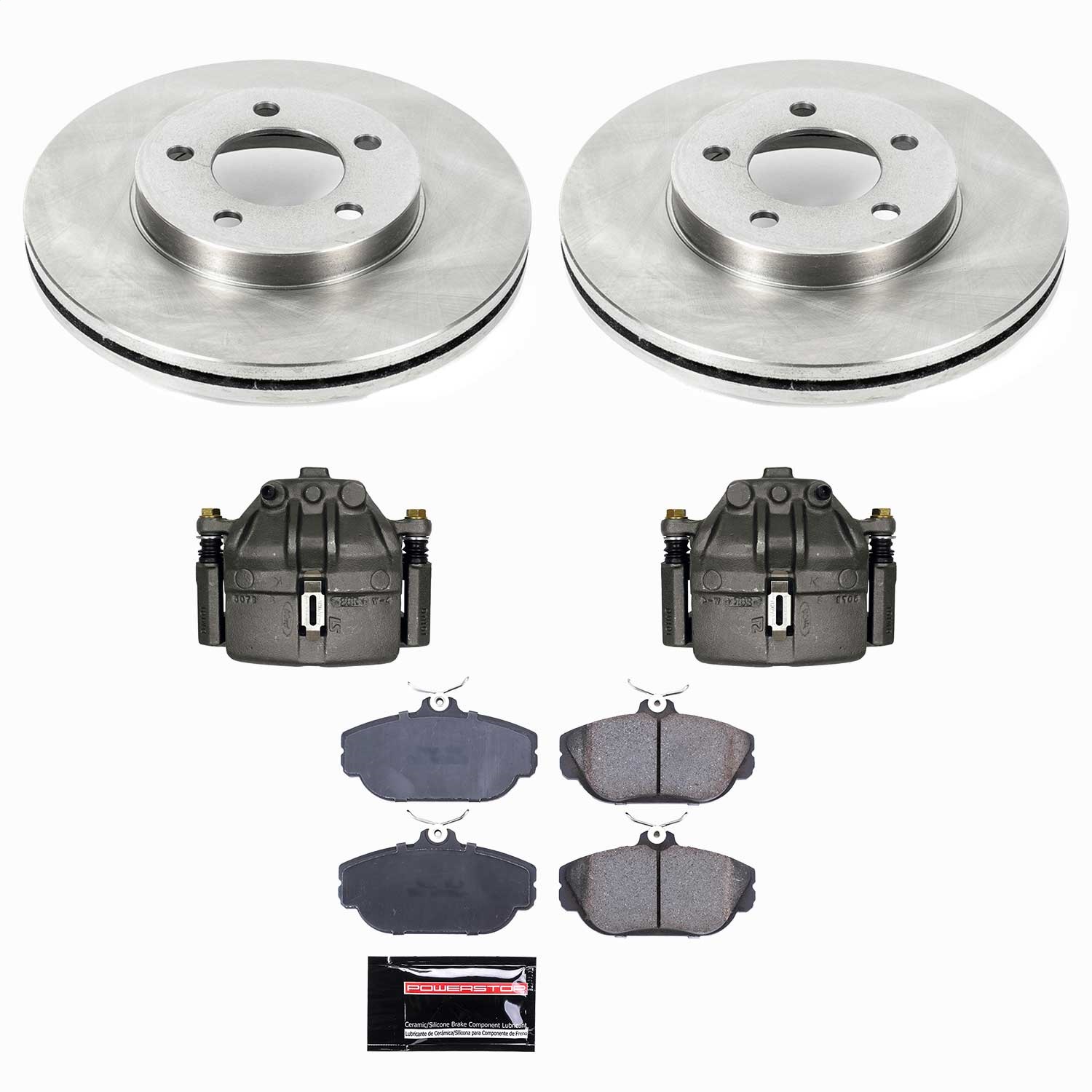 Power Stop - KCOE1327 - Front - Disc Brake Pad/Caliper and Rotor Kit