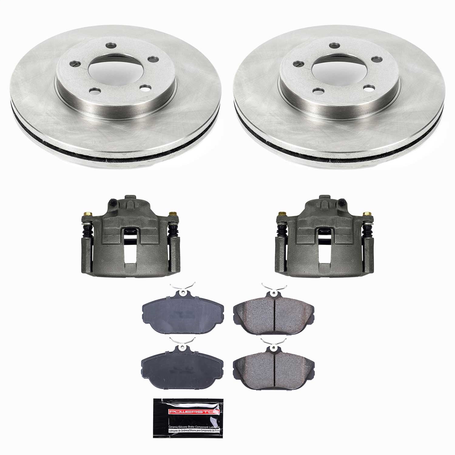 Power Stop - KCOE1327B - Front - Disc Brake Pad/Caliper and Rotor Kit
