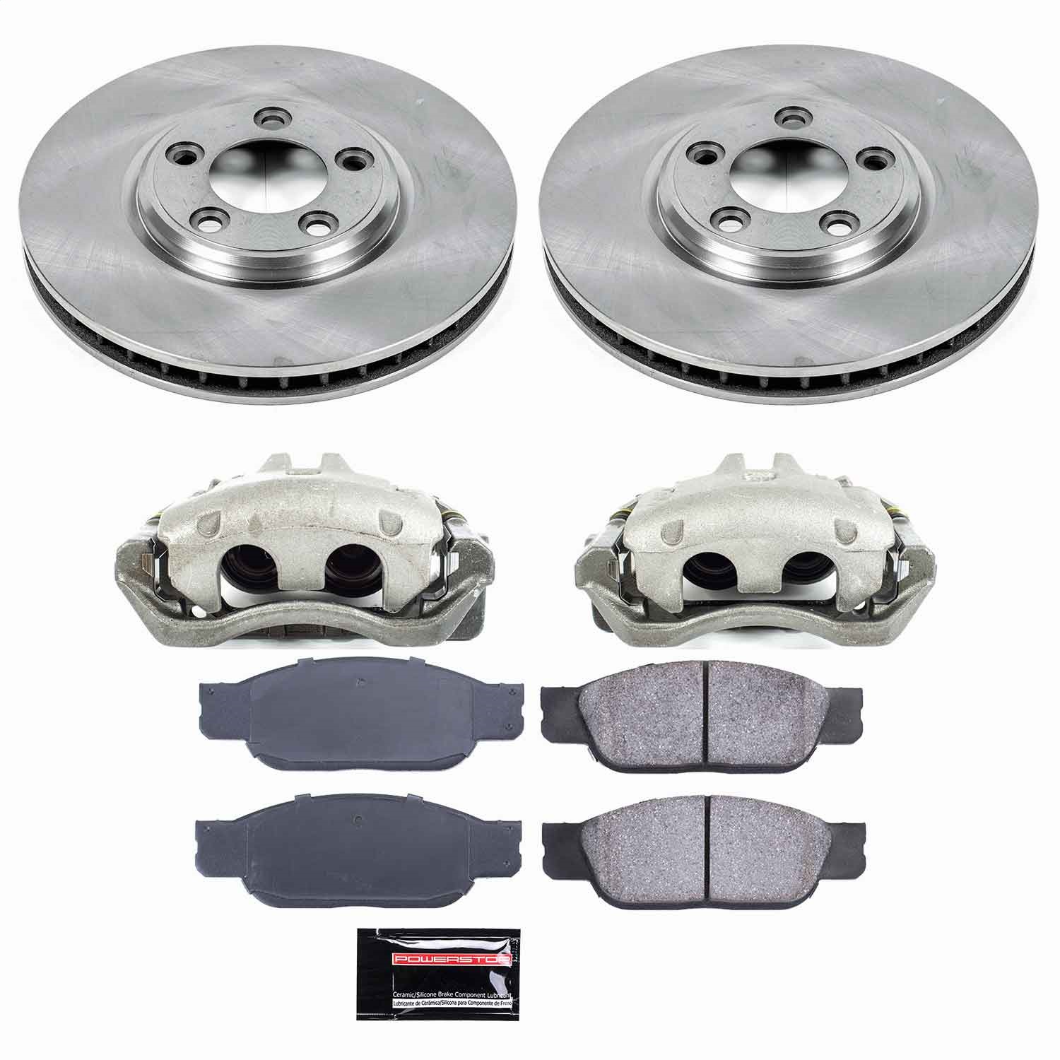 Power Stop - KCOE1351 - Front - Disc Brake Pad/Caliper and Rotor Kit