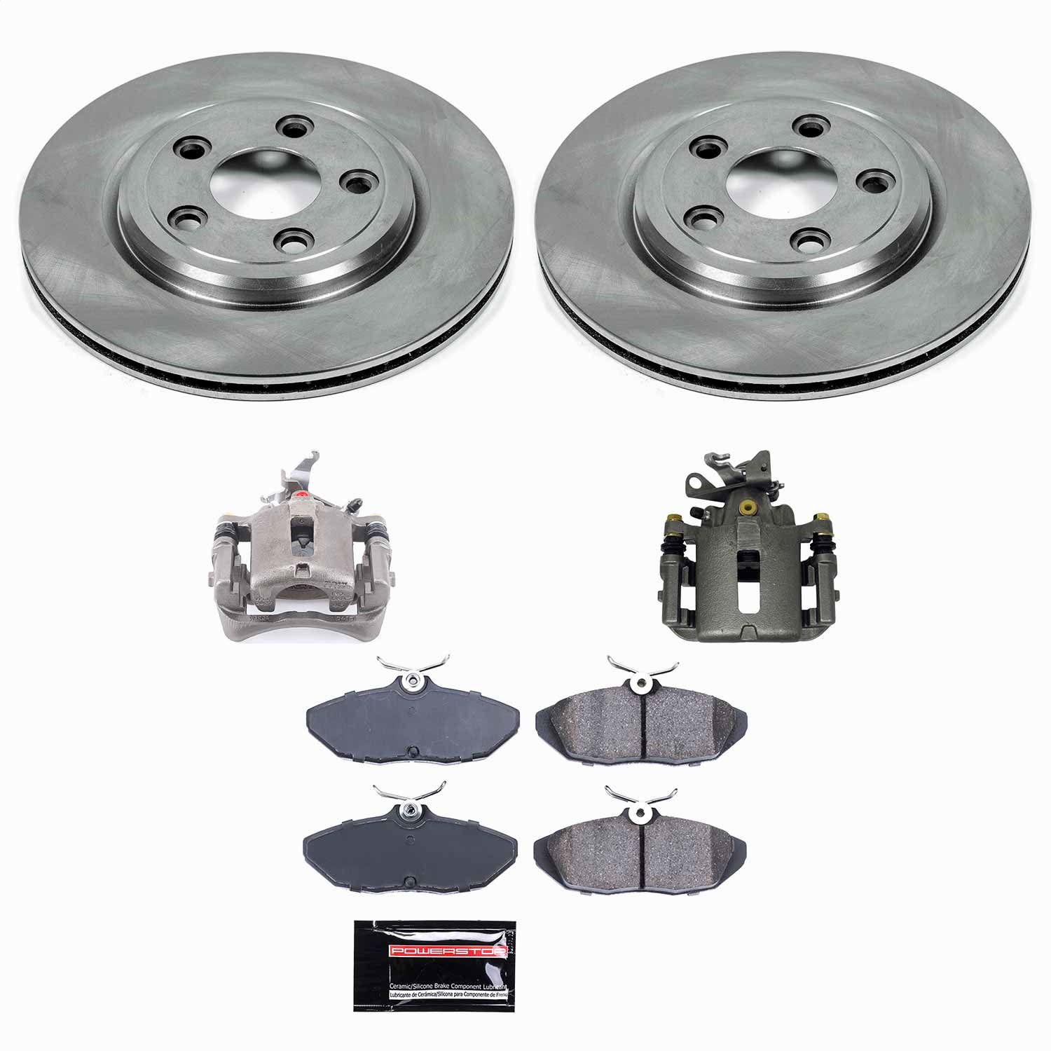 Power Stop - KCOE1360 - Rear - Disc Brake Pad/Caliper and Rotor Kit