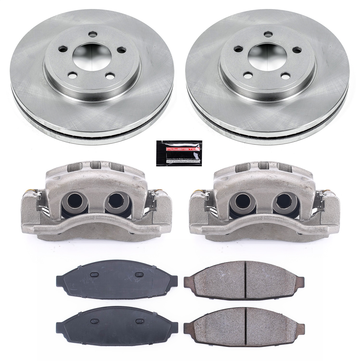 Power Stop - KCOE1364 - Front - Disc Brake Pad/Caliper and Rotor Kit