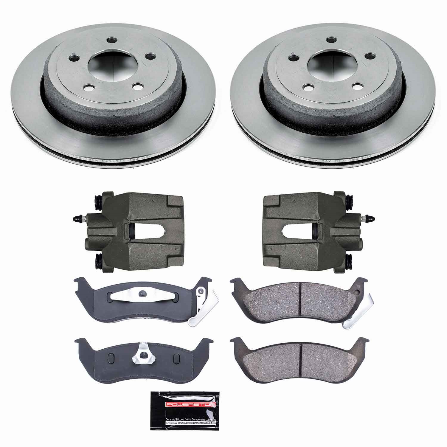 Power Stop - KCOE1368 - Rear - Disc Brake Pad/Caliper and Rotor Kit