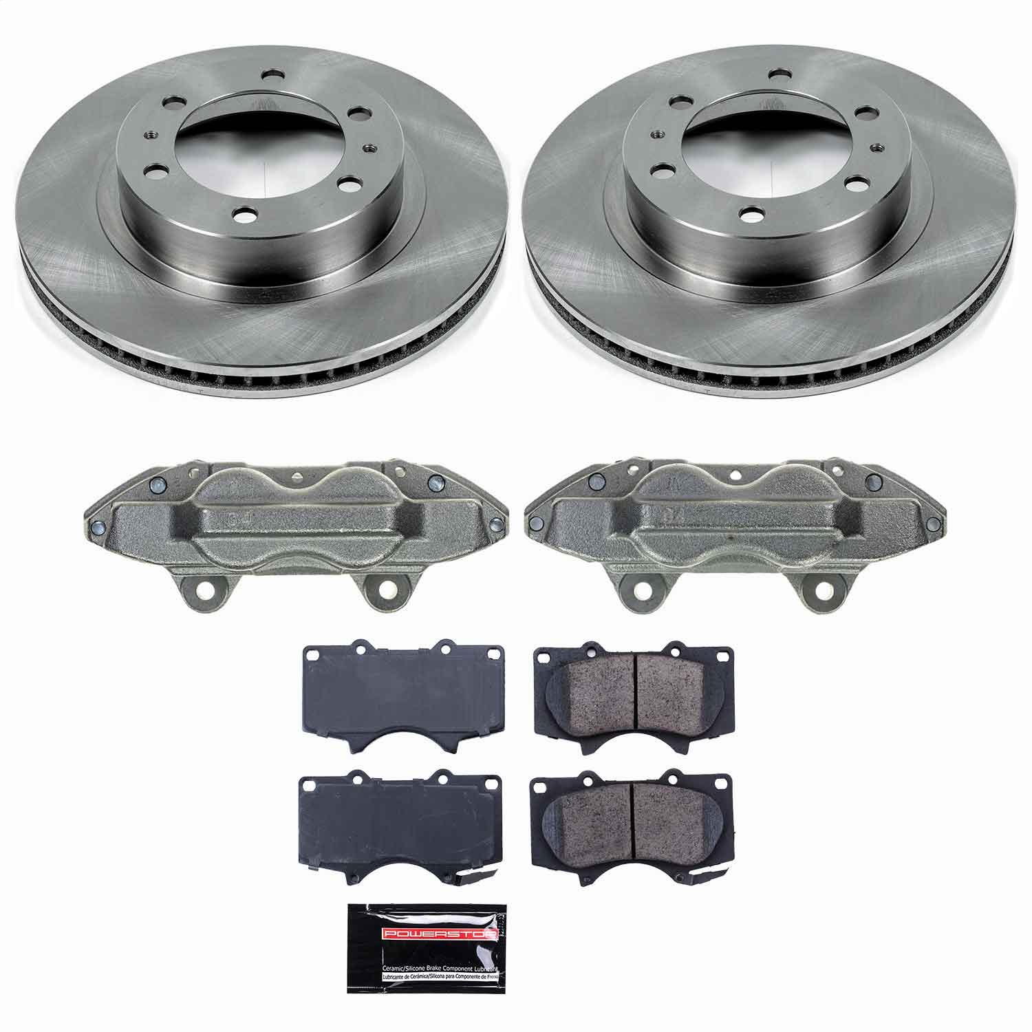 Power Stop - KCOE137 - Front - Disc Brake Pad/Caliper and Rotor Kit