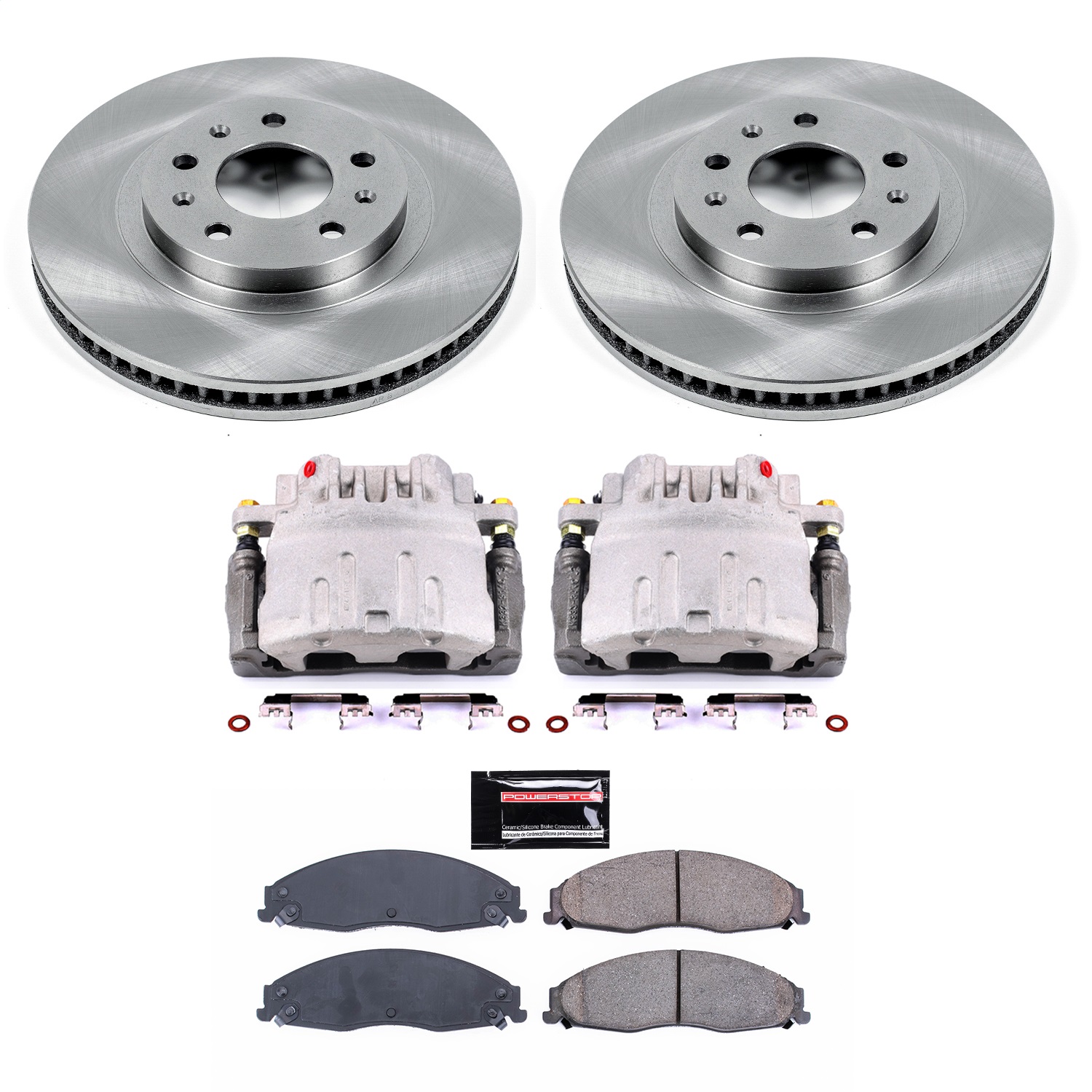 Power Stop - KCOE1419 - Front - Disc Brake Pad/Caliper and Rotor Kit
