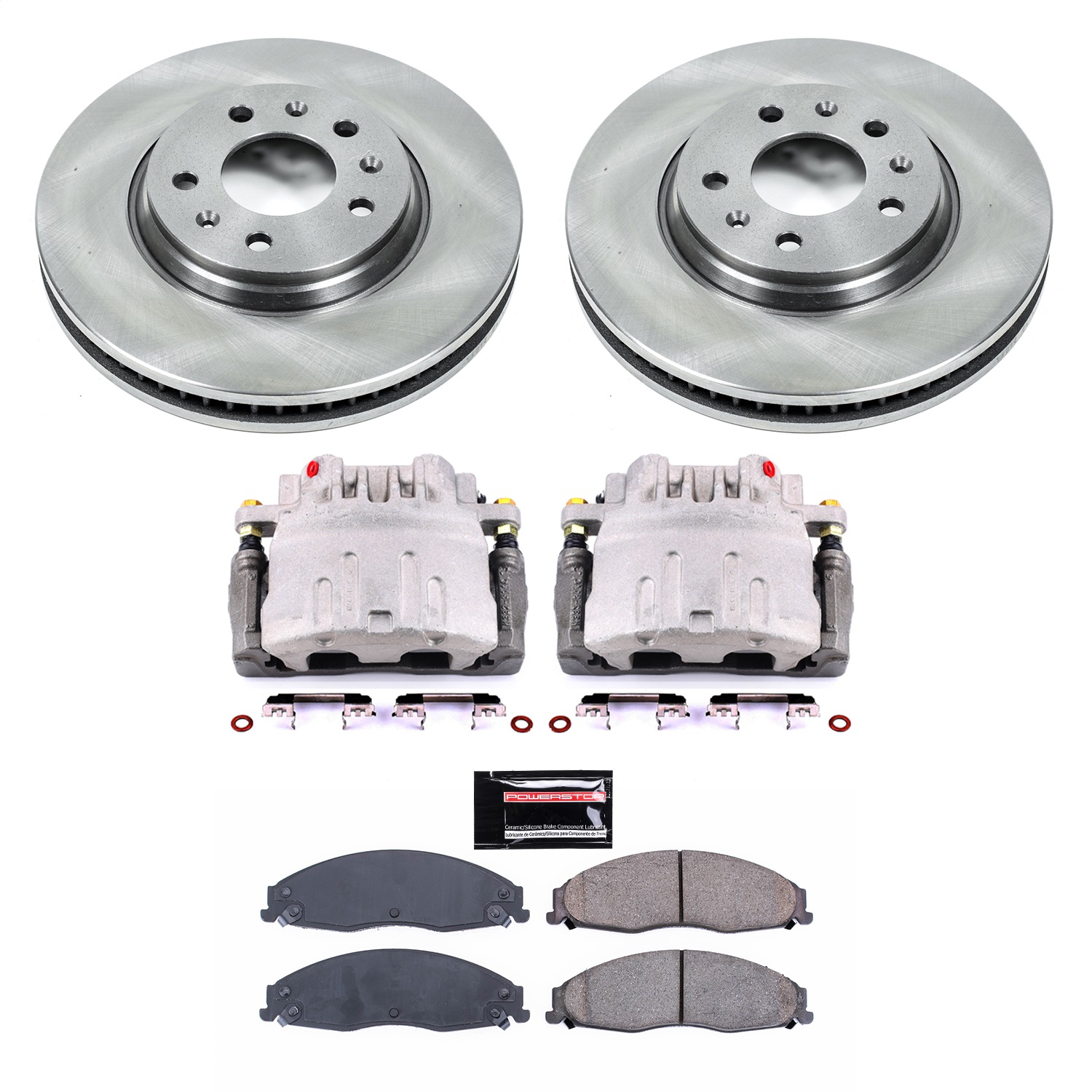Power Stop - KCOE1423 - Front - Disc Brake Pad/Caliper and Rotor Kit