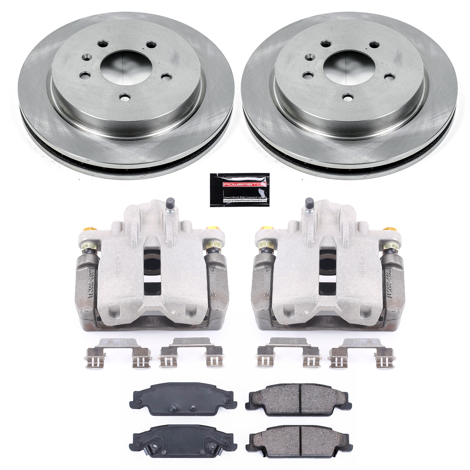 Power Stop - KCOE1425 - Rear - Disc Brake Pad/Caliper and Rotor Kit