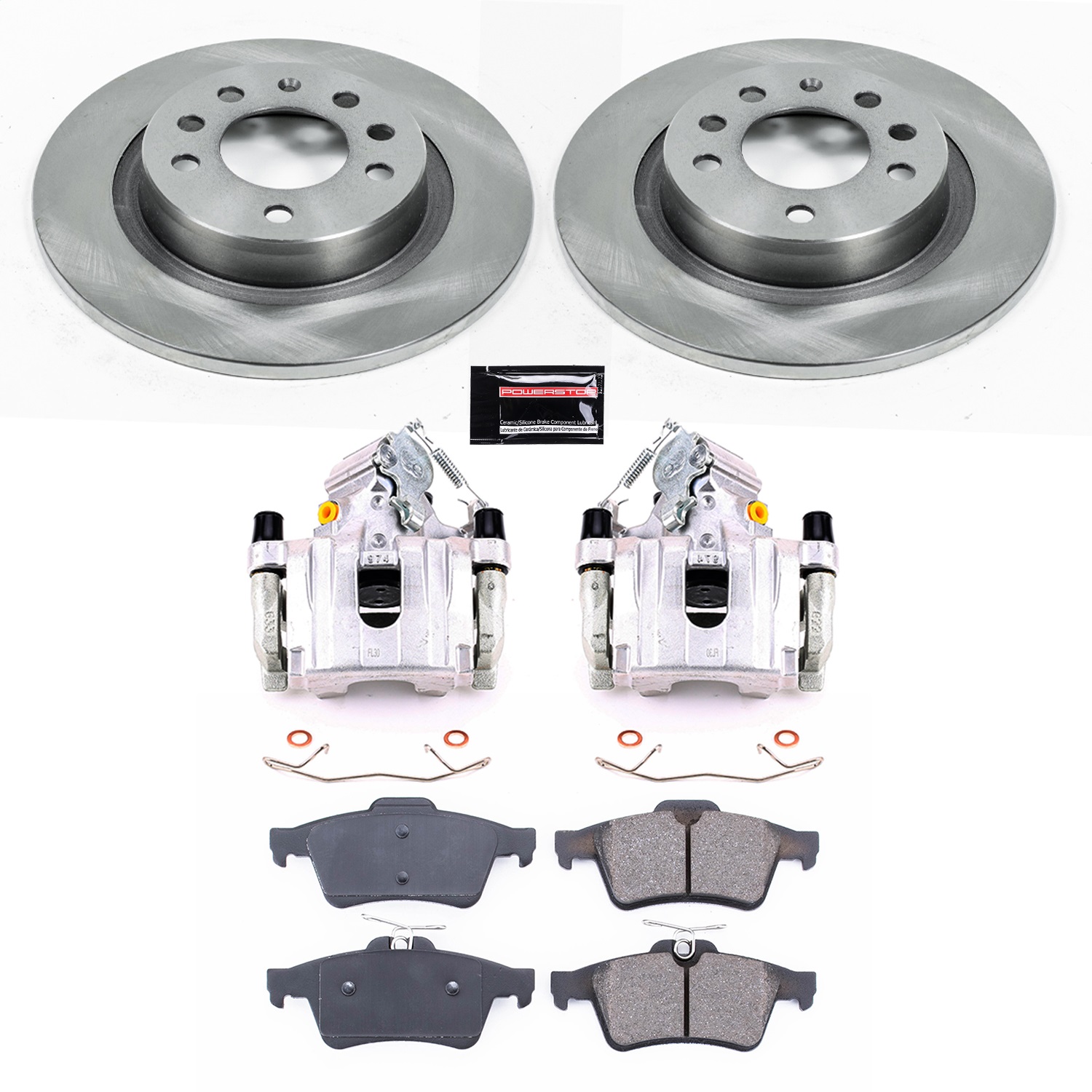 Power Stop - KCOE1436 - Rear - Disc Brake Pad/Caliper and Rotor Kit