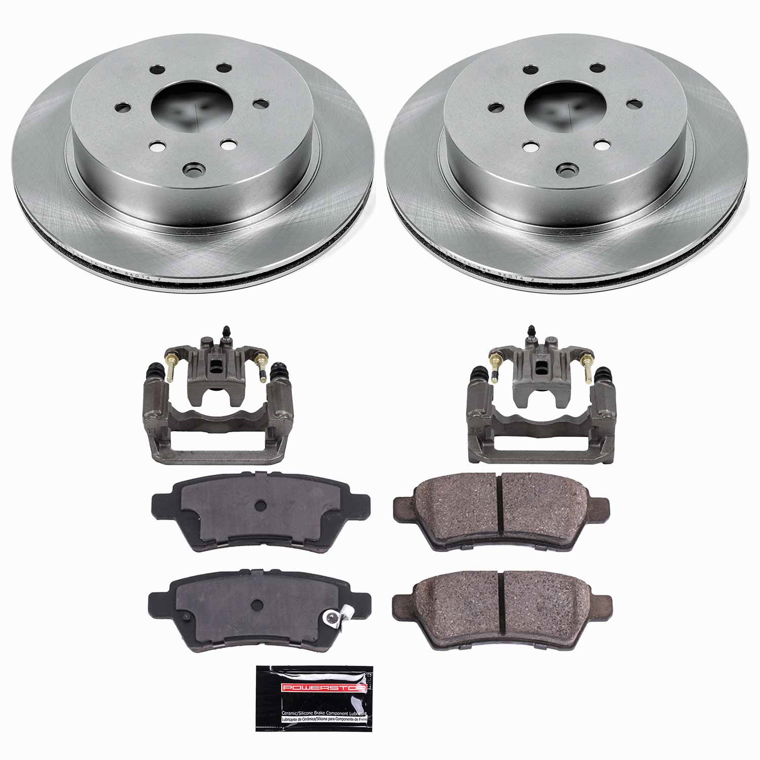 Power Stop - KCOE147 - Rear - Disc Brake Pad/Caliper and Rotor Kit